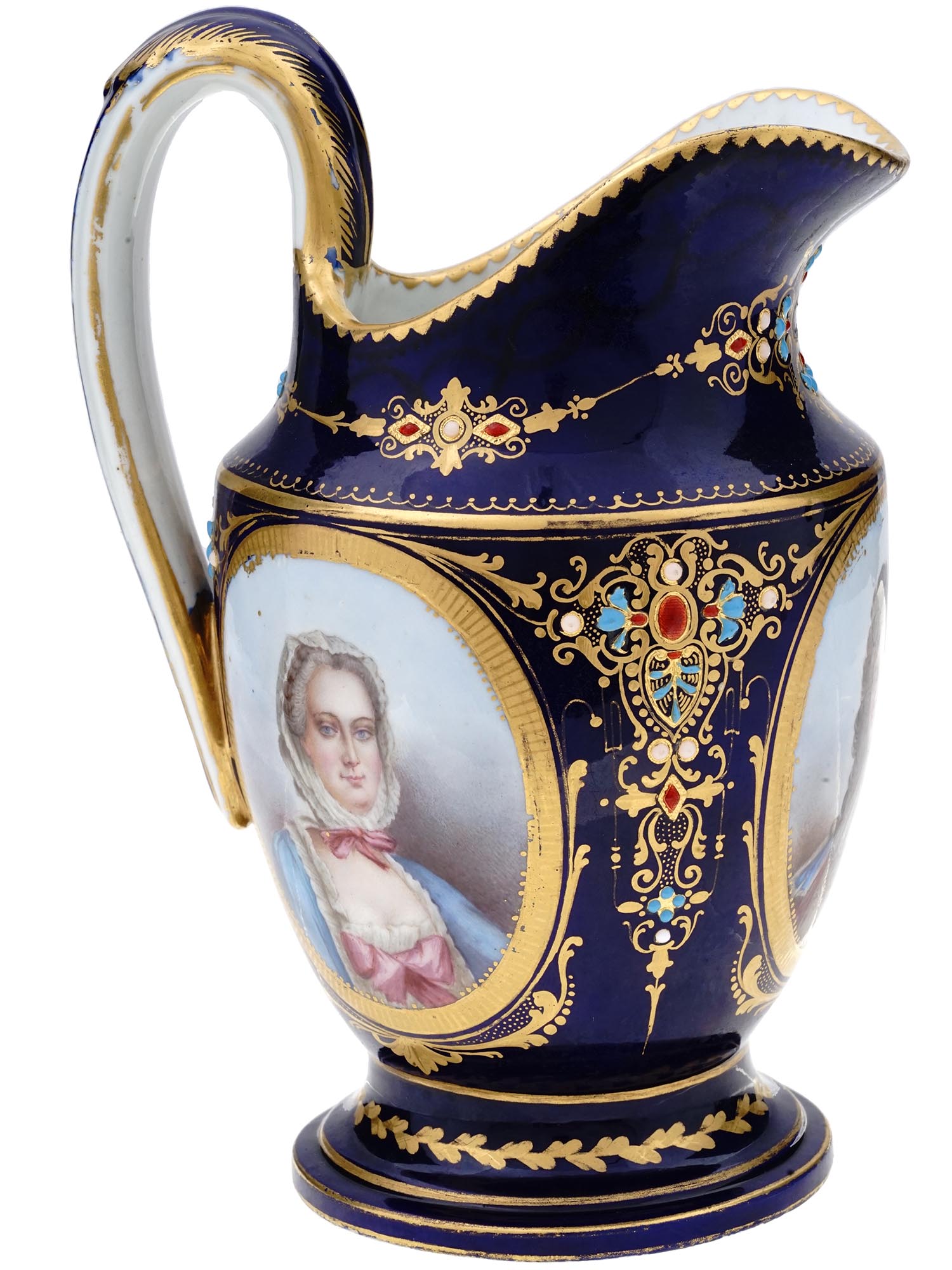 18TH C FRENCH SEVRES PORCELAIN PORTRAIT PITCHER PIC-3