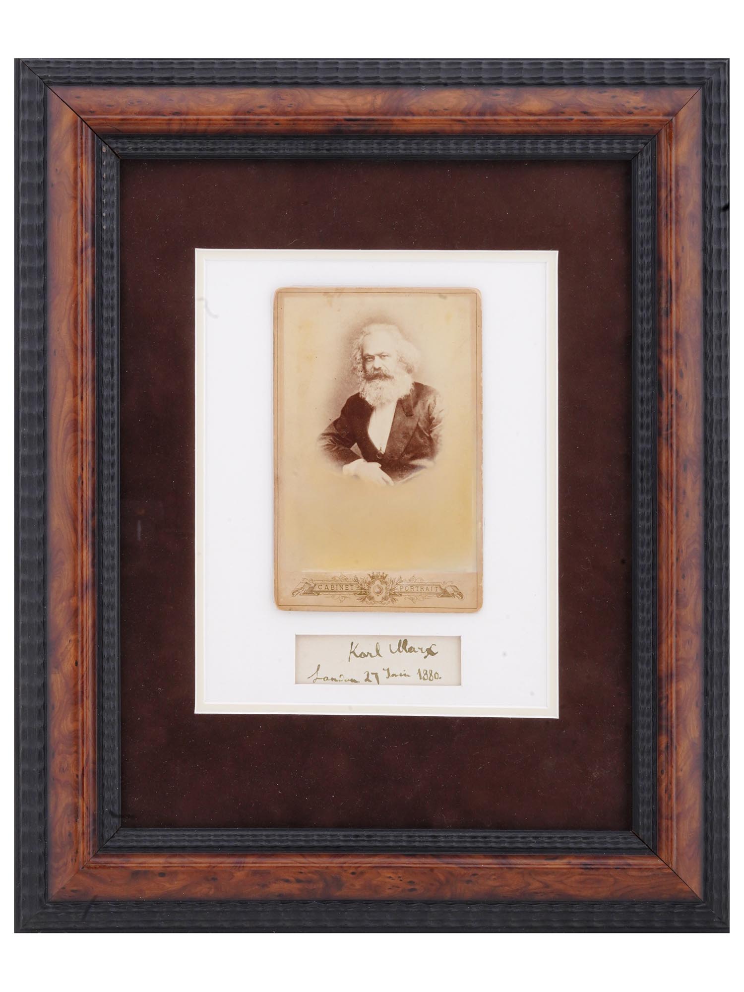 ANTIQUE GERMAN AUTOGRAPH AND PHOTO OF KARL MARX PIC-0