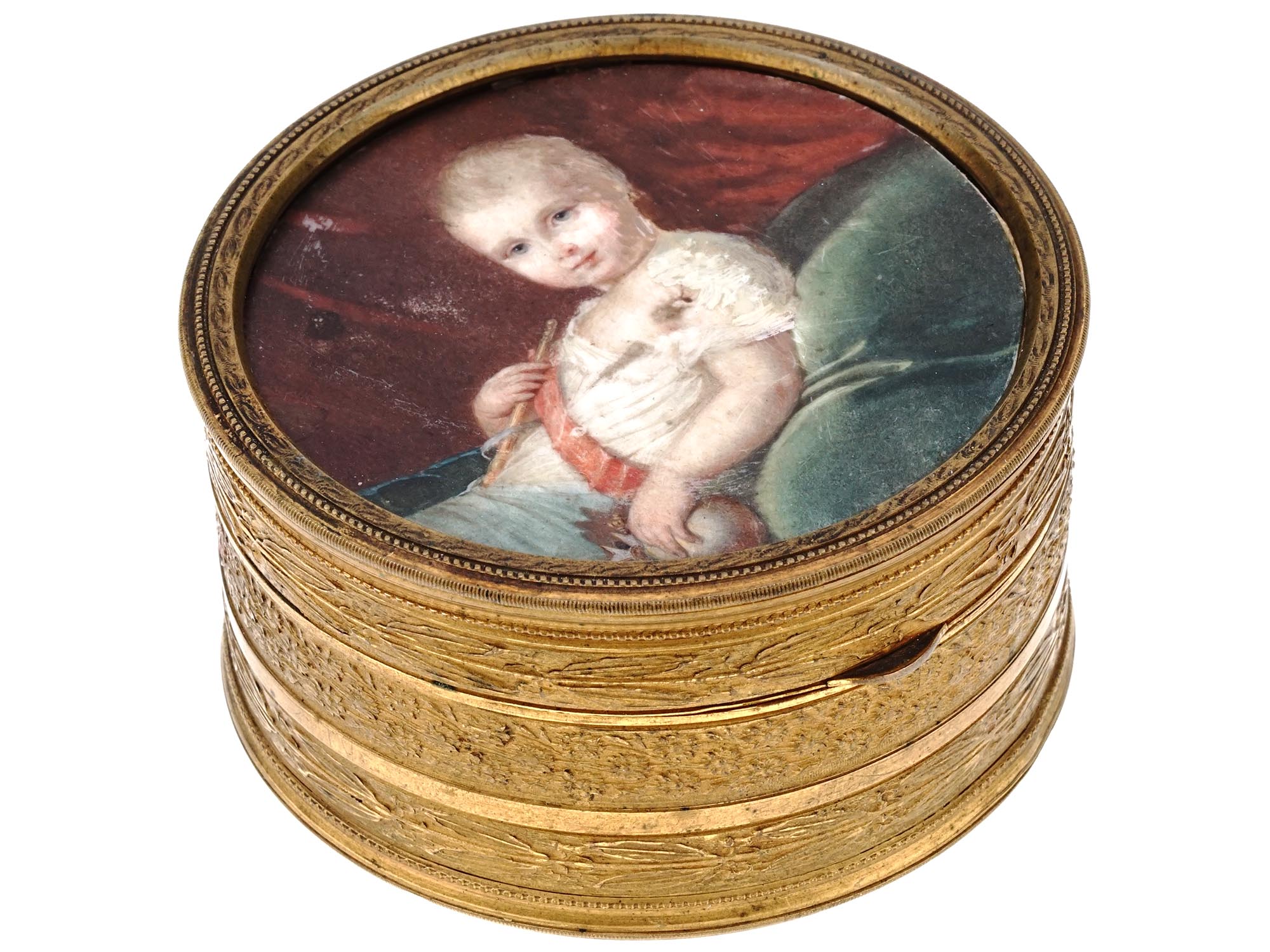 ANTIQUE FRENCH BOX WITH MINIATURE OF ROI DE ROME PIC-0