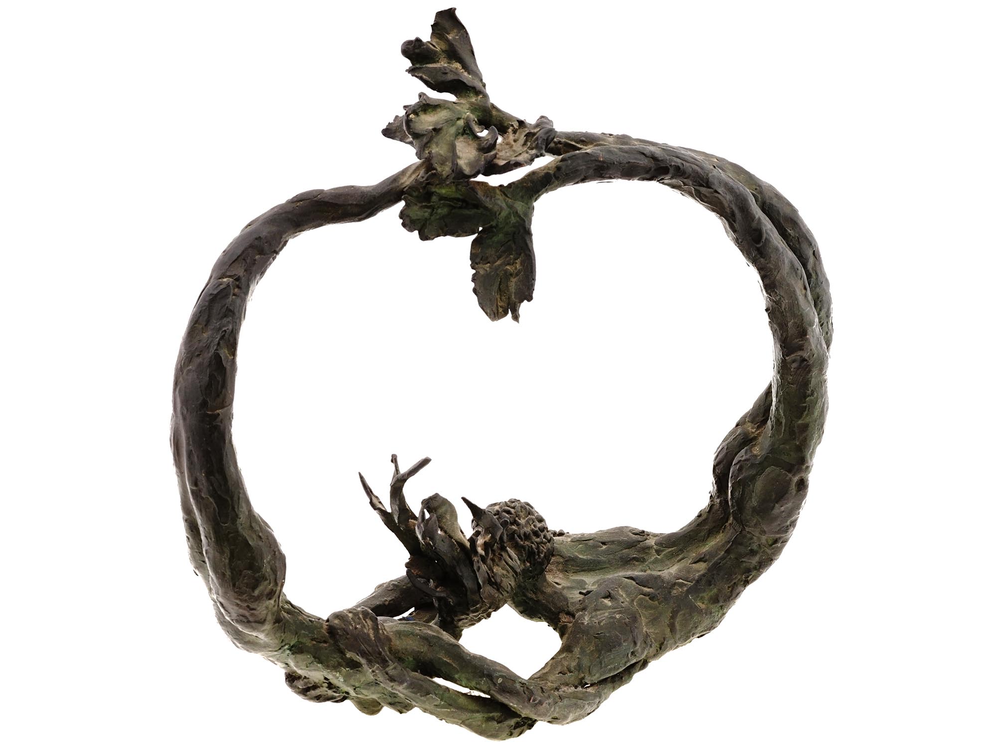 TAUNI DE LESSEPS BRONZE SCULPTURE MERMAID KISSING PIC-1