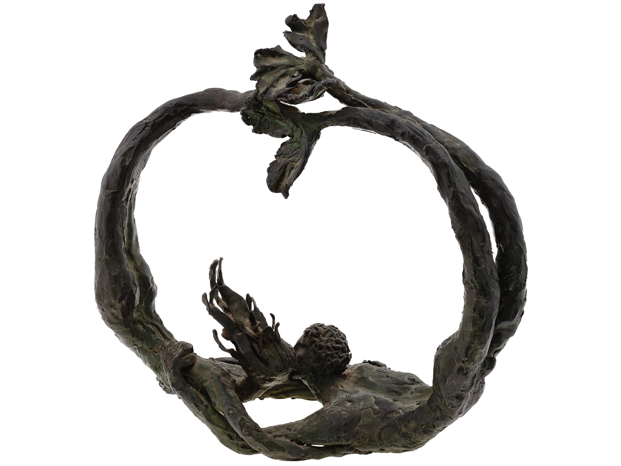 TAUNI DE LESSEPS BRONZE SCULPTURE MERMAID KISSING PIC-0