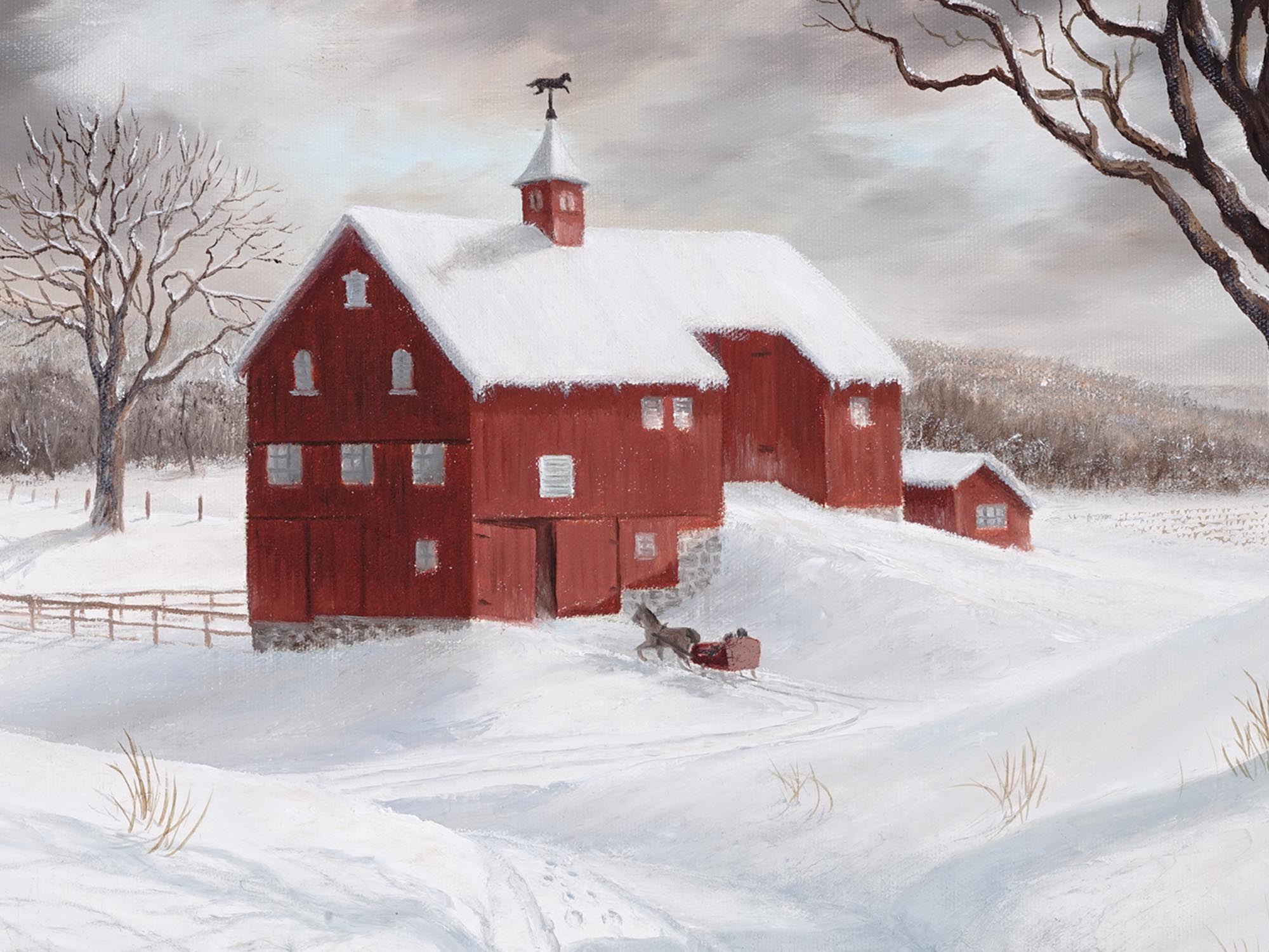WINTER LANDSCAPE OIL PAINTING BY JEANIE POPE PIC-1