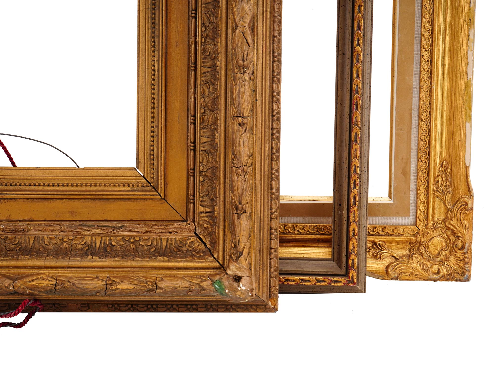 ANTIQUE ORNATE GILT WOODEN PICTURE FRAMES PIC-2