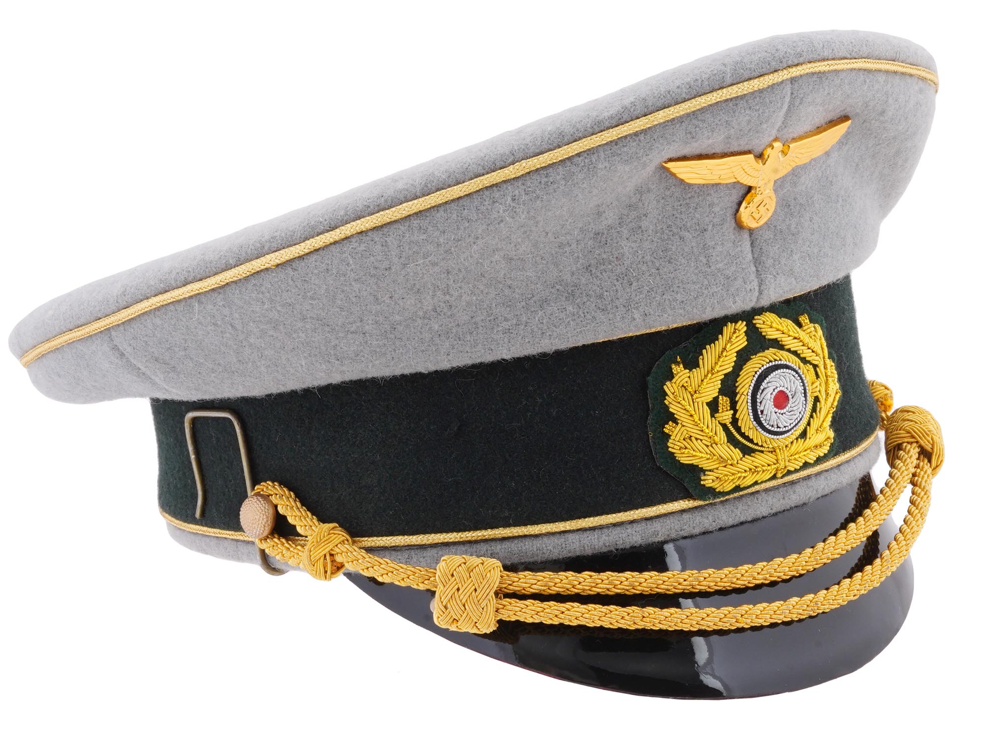 GERMAN WWII RAILWAY POLICE LEADERS VISOR HAT PIC-0