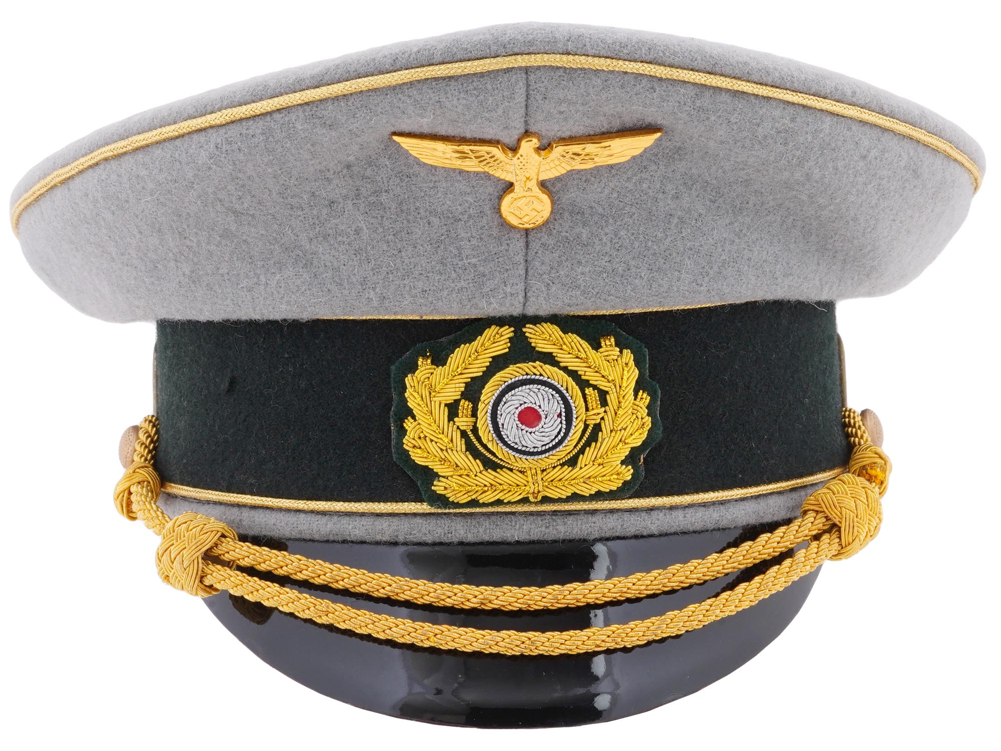 GERMAN WWII RAILWAY POLICE LEADERS VISOR HAT PIC-1