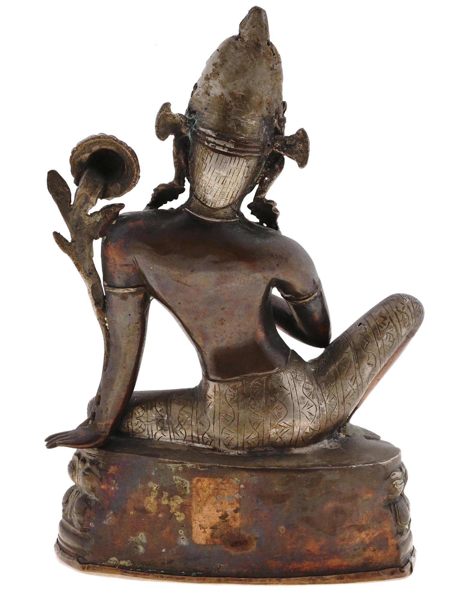 ANTIQUE NEPALESE COPPER AND BRASS FIGURE OF INDRA PIC-3