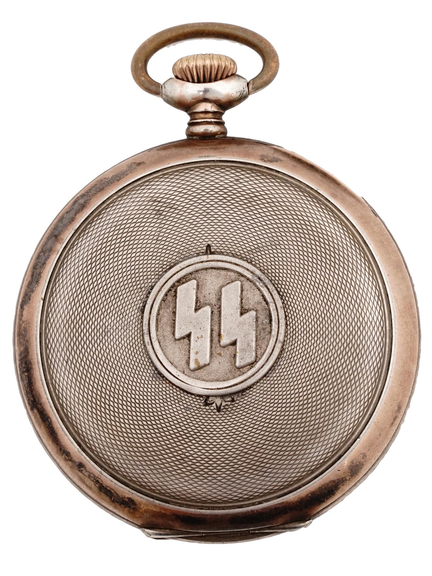 WWII NAZI GERMAN SS SILVER LEIJONA POCKET WATCH PIC-2