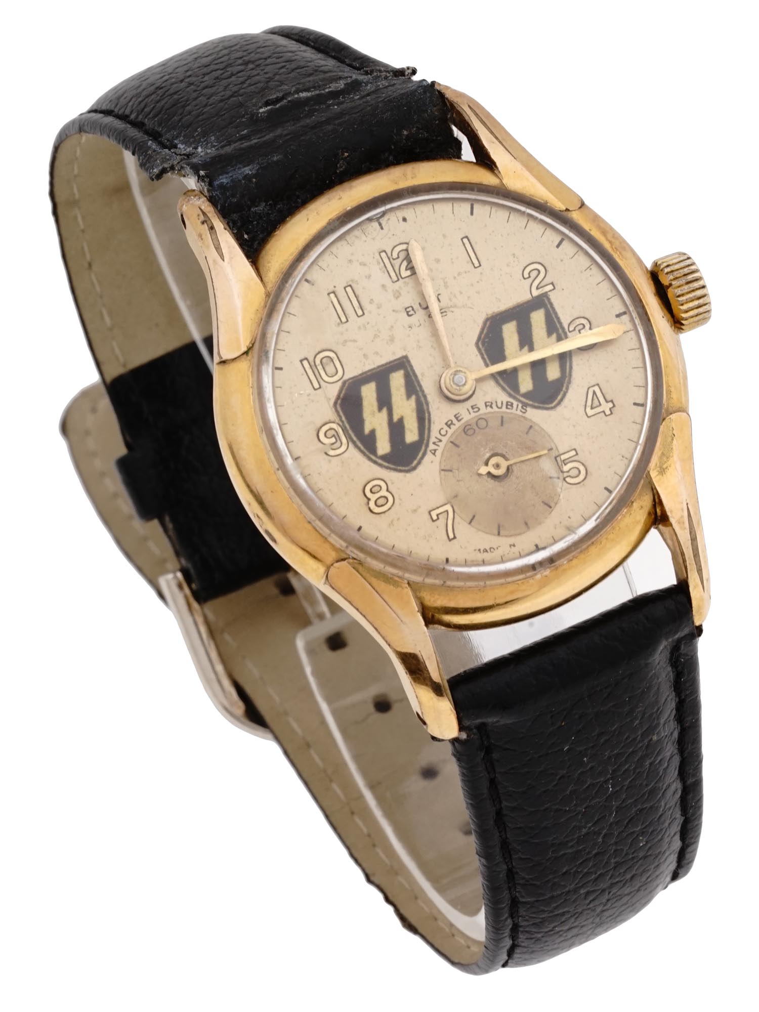 WWII NAZI GERMAN WAFFEN SS OFFICIALS WRIST WATCH PIC-0