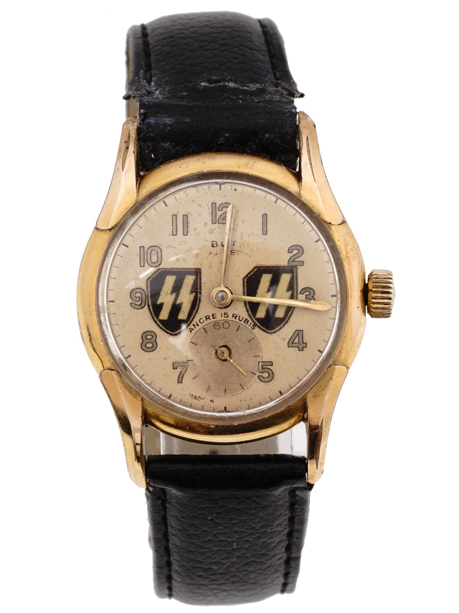 WWII NAZI GERMAN WAFFEN SS OFFICIALS WRIST WATCH PIC-1