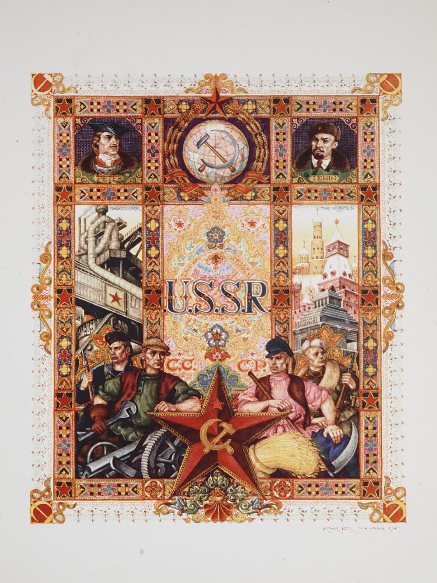 RUSSIAN SOVIET LITHOGRAPH BY ARTHUR SZYK PIC-1