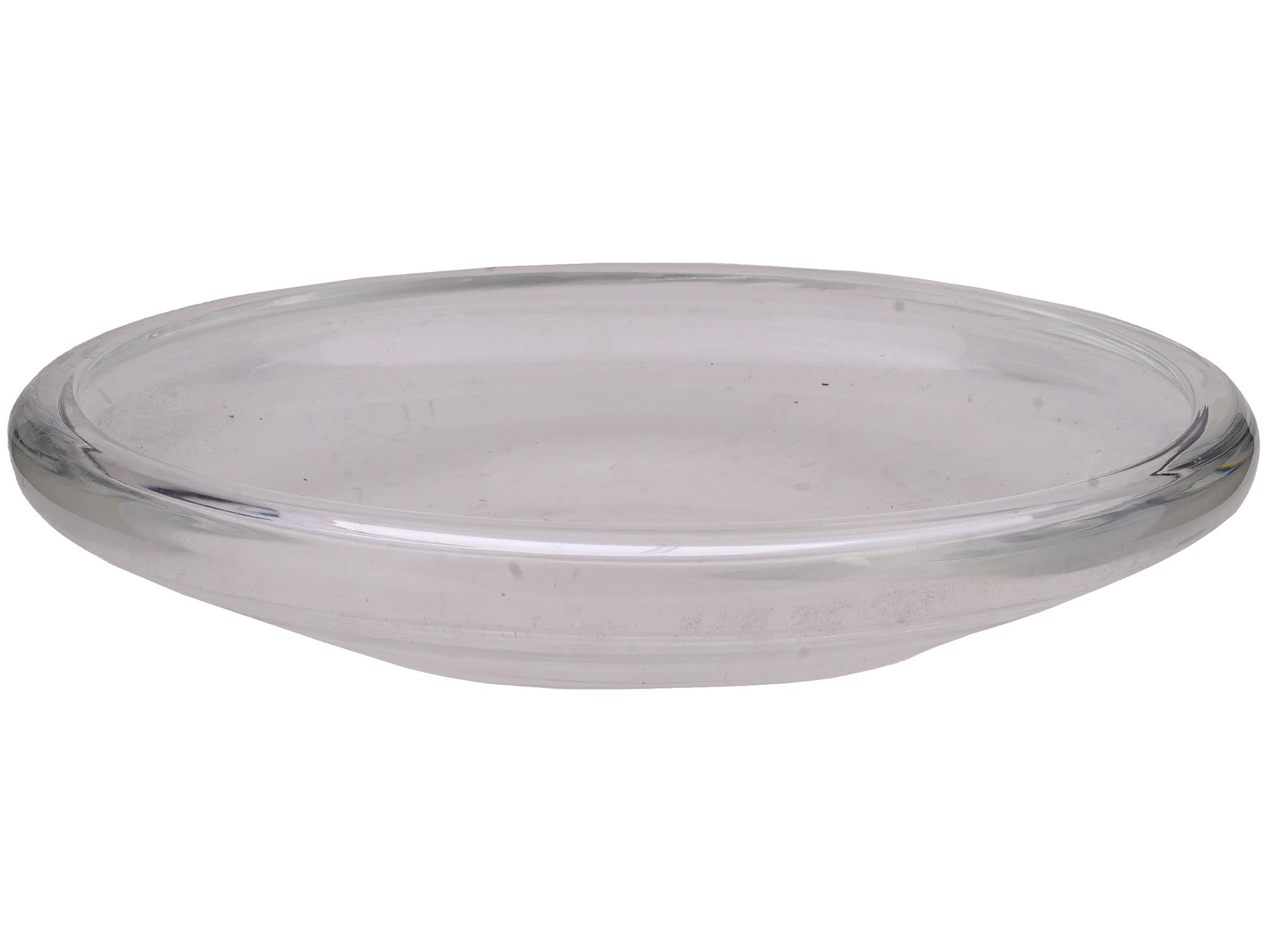 VINTAGE TRANSPARENT GLASS SERVING PLATE PIC-0