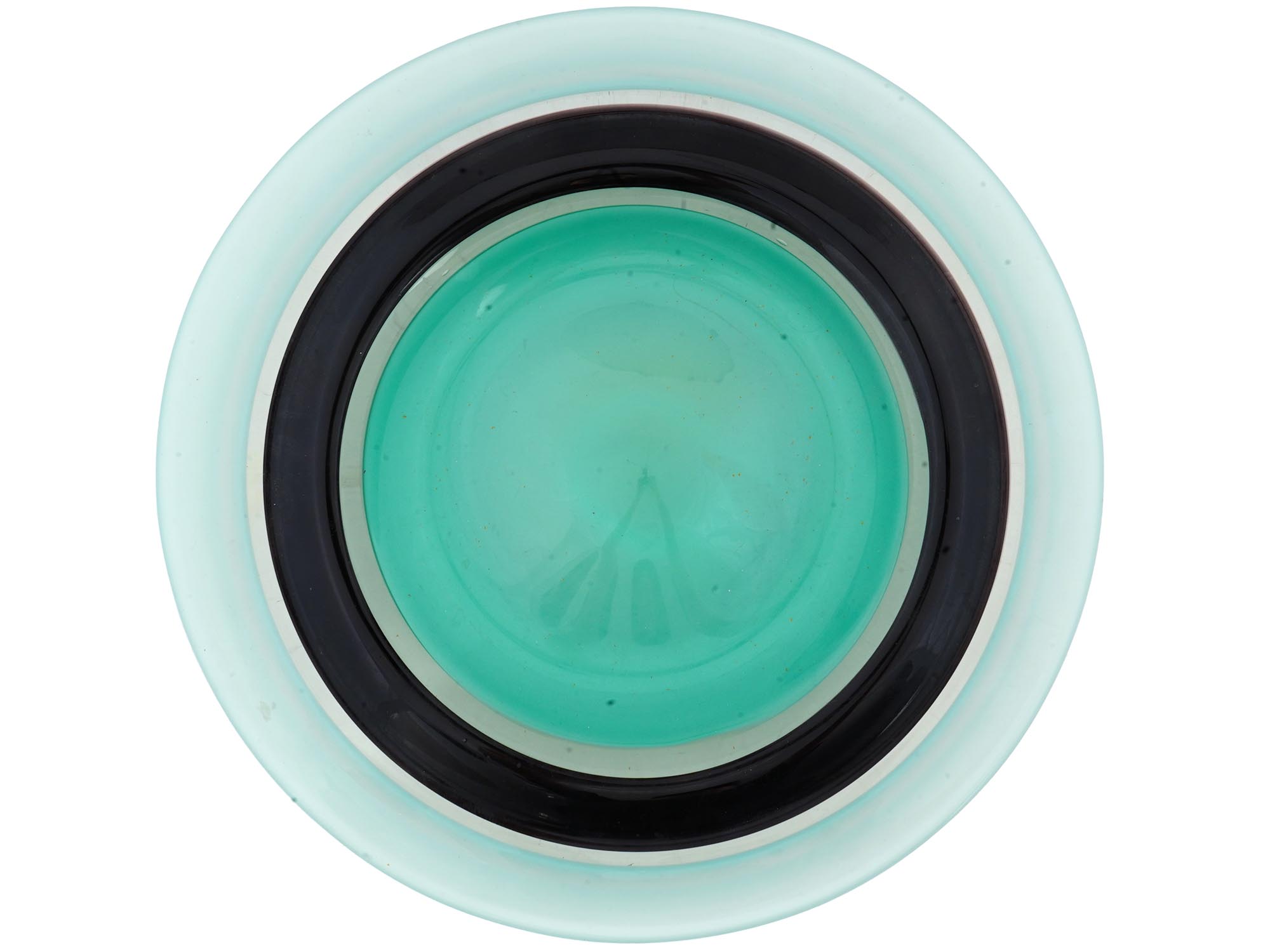 VINTAGE TURQUOISE CHARGER PLATE BY GILMOR GLASS PIC-4