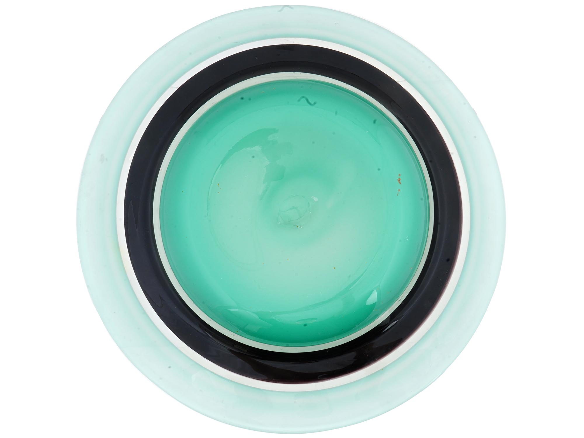 VINTAGE TURQUOISE CHARGER PLATE BY GILMOR GLASS PIC-3