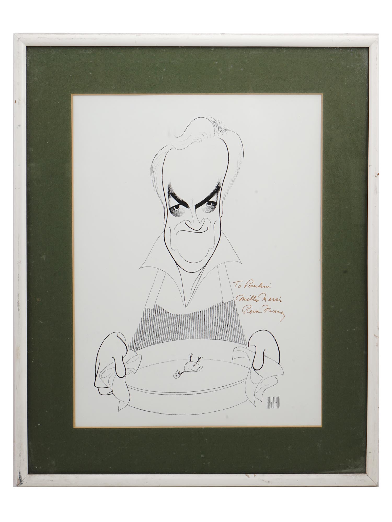 PIERRE FRANEY CARICATURE BY AL HIRSCHFELD SIGNED PIC-0