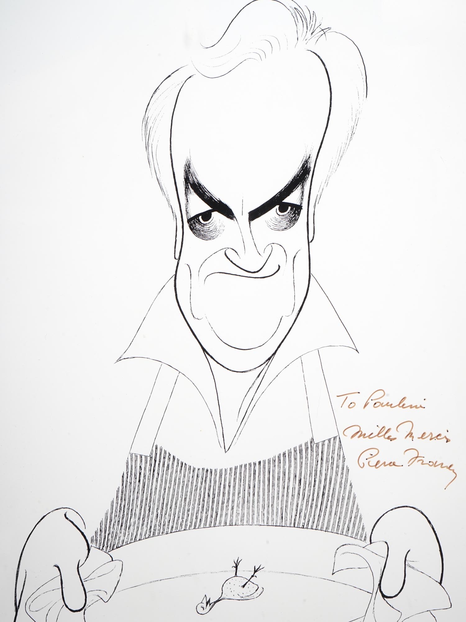 PIERRE FRANEY CARICATURE BY AL HIRSCHFELD SIGNED PIC-1