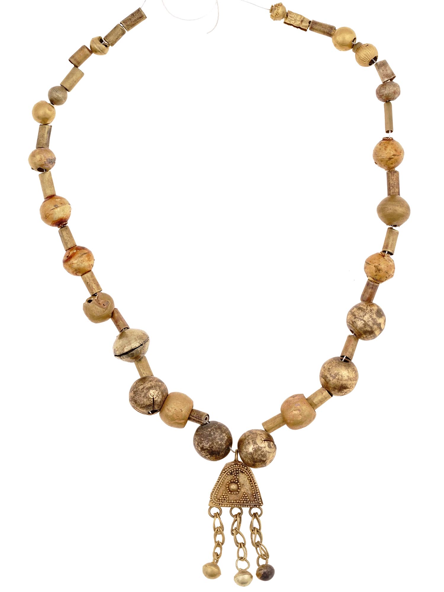 ANCIENT IMPERIAL ROMAN 22K GOLD BEADED NECKLACE PIC-1