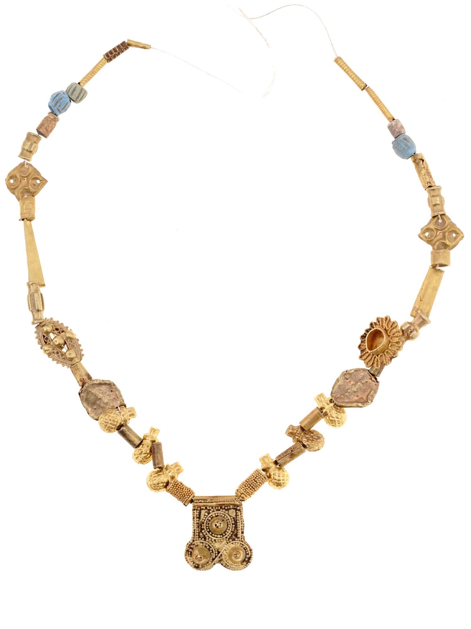 ANCIENT IMPERIAL ROMAN 22K GOLD BEADED NECKLACE PIC-1