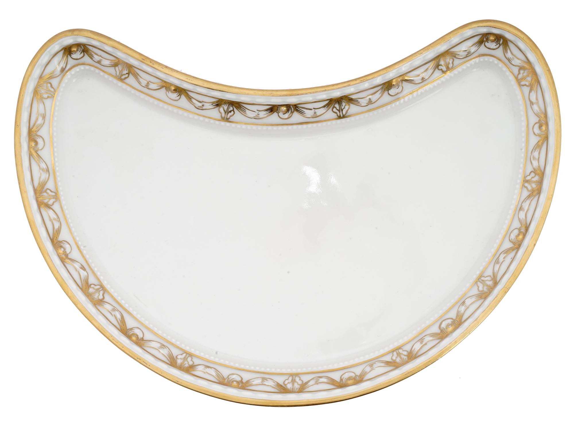 KPM BERLIN CRESCENT SHAPED PORCELAIN SALAD PLATE PIC-2