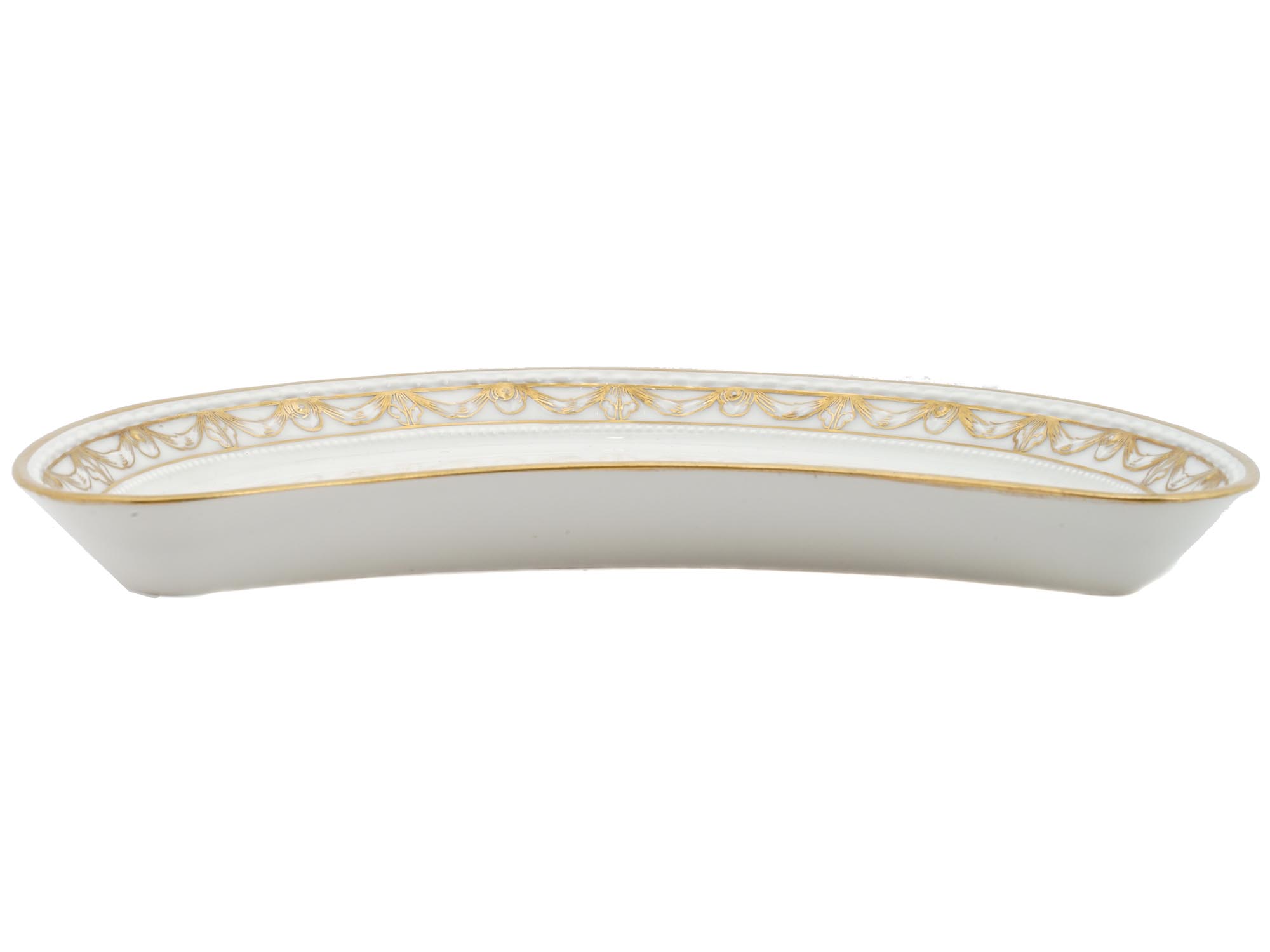 KPM BERLIN CRESCENT SHAPED PORCELAIN SALAD PLATE PIC-1