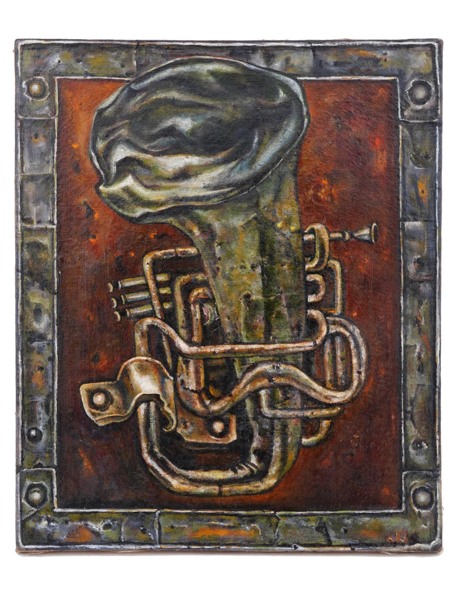 RUSSIAN TRUMPET OIL PAINTING BY ANDREI GROSITSKY PIC-0