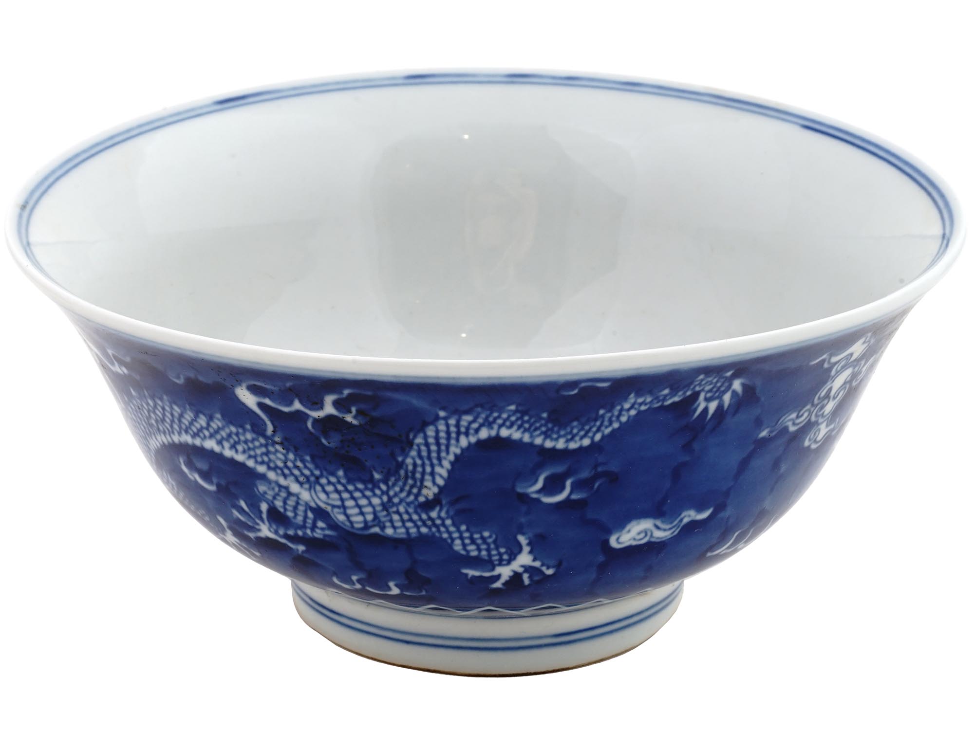 ANTIQUE CHINESE QING BLUE AND WHITE PORCELAIN BOWL PIC-0
