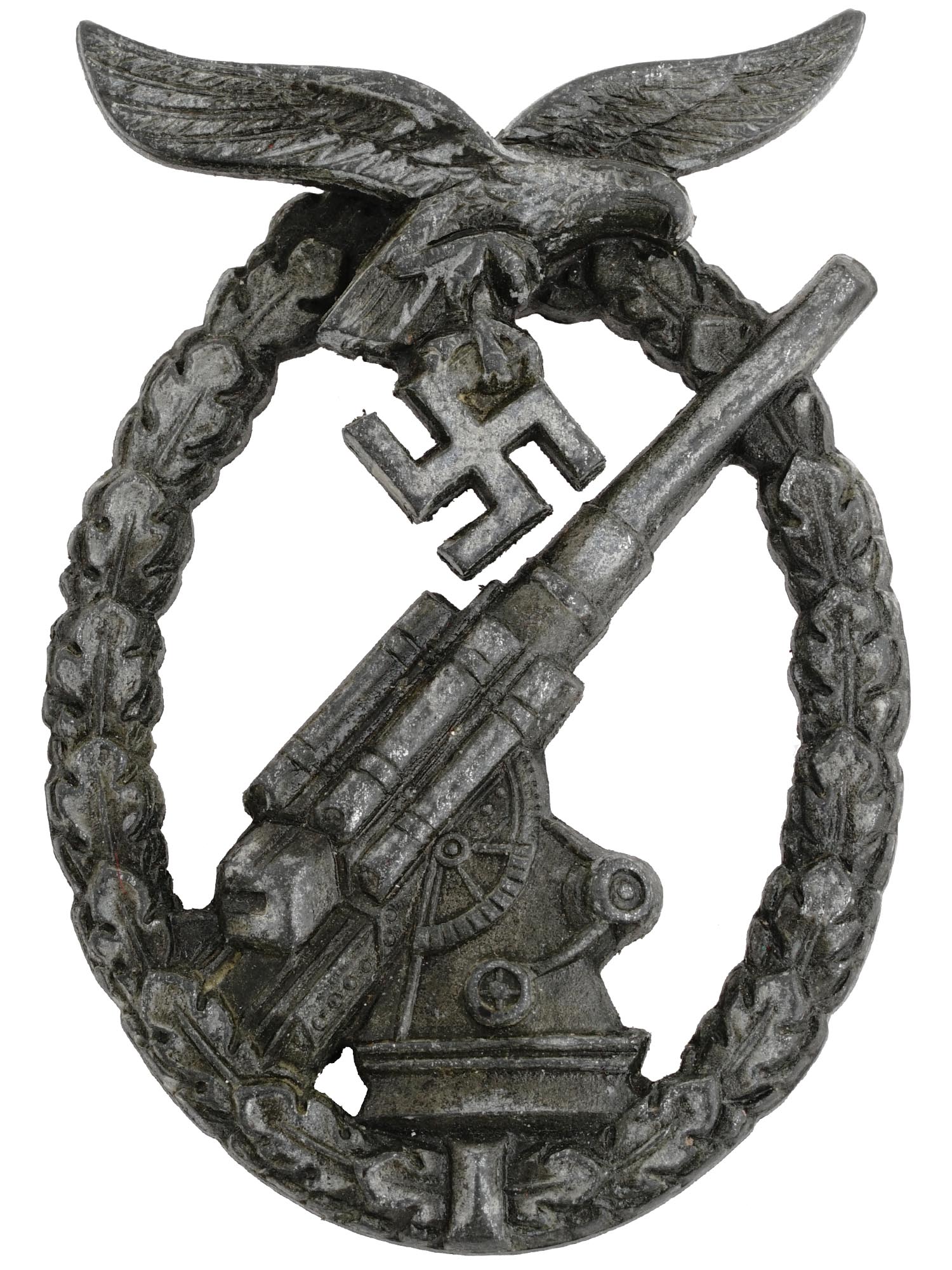 WWII NAZI GERMAN ANTI AIRCRAFT FLAK BATTLE BADGE PIC-0