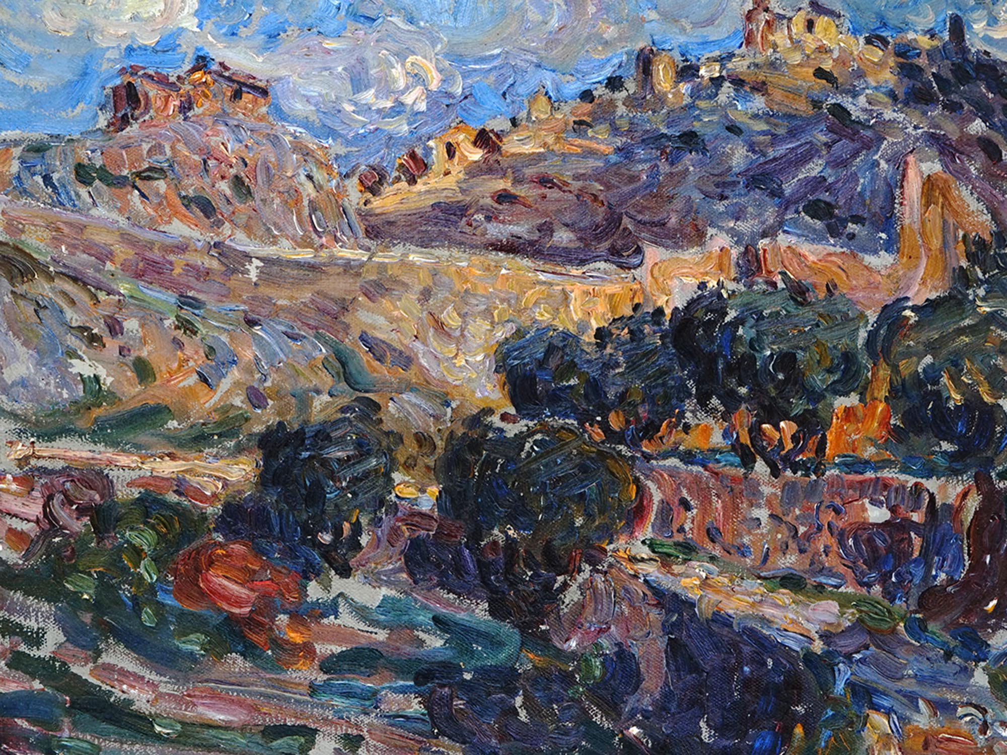 FRENCH SCHOOL LANDSCAPE OIL PAINTING BY LOUIS VALTAT PIC-1
