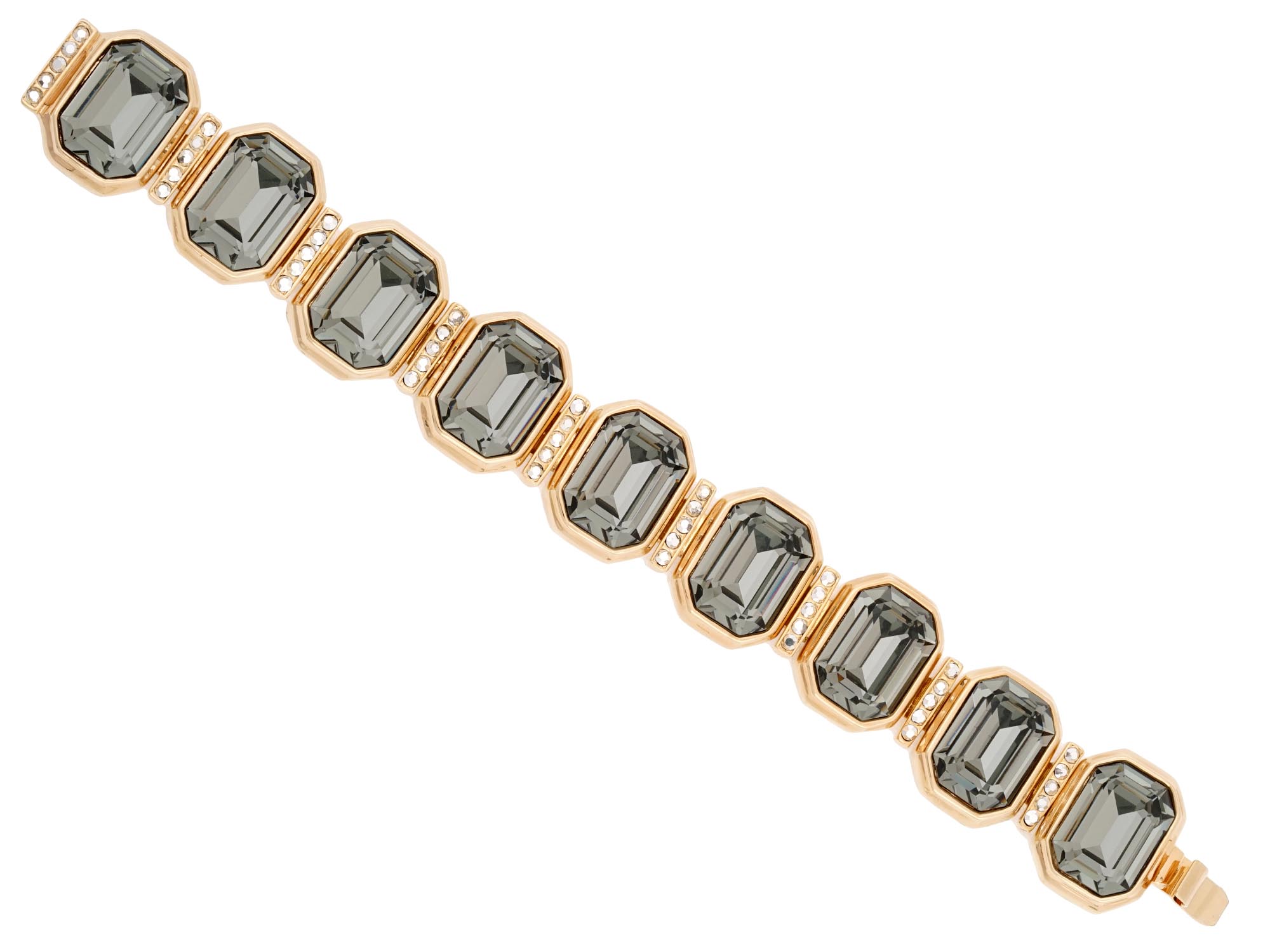 JUDITH LEIBER MAMA GEM GOLD PLATED LINK BRACELET PIC-3