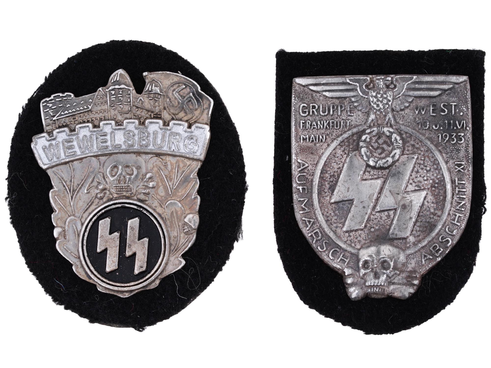 WWII NAZI GERMAN WAFFEN SS WEWELSBURG SHIELDS PIC-0