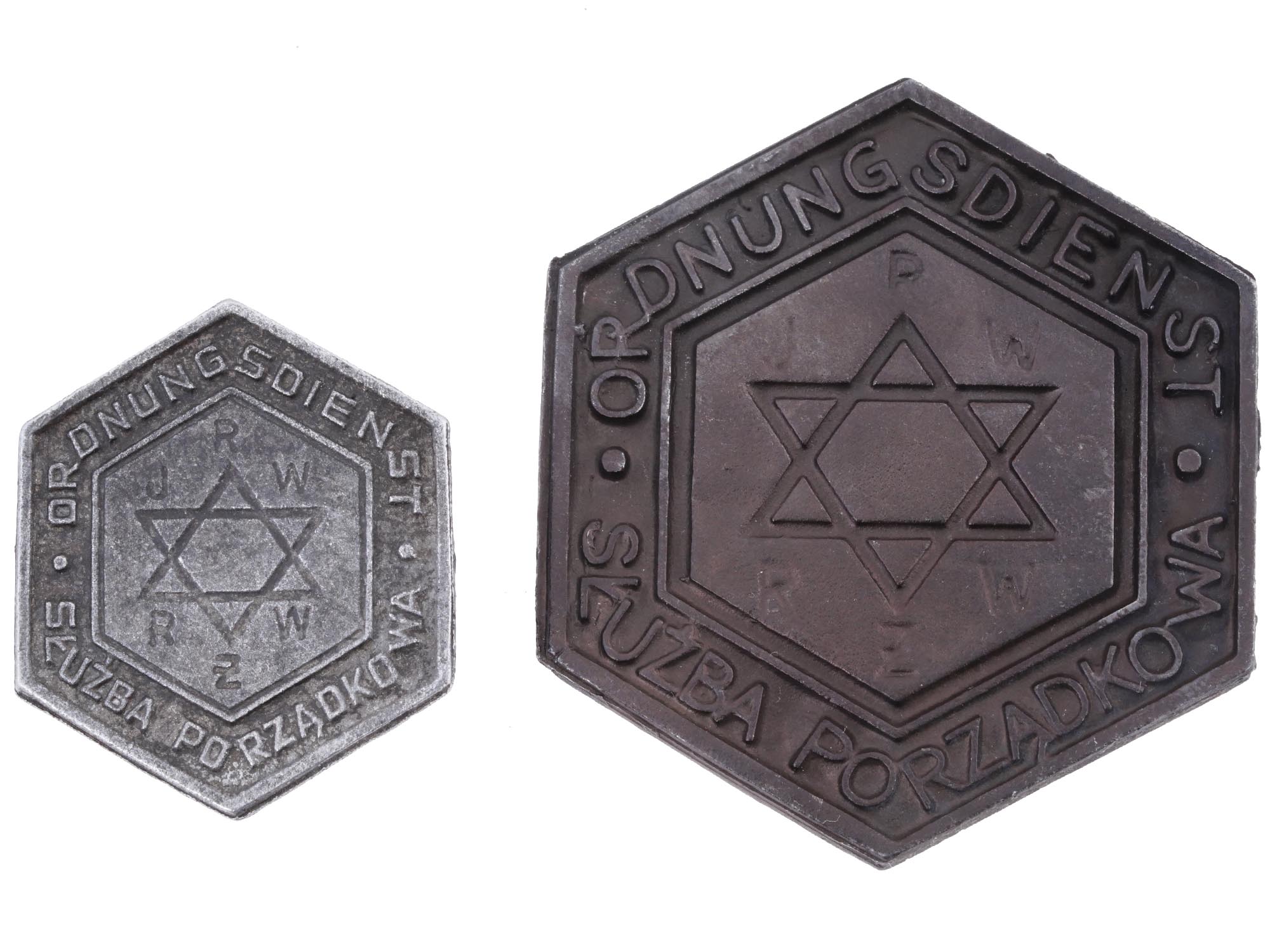 WWII HOLOCAUST WARSAW GHETTO POLICE BADGES PIC-0