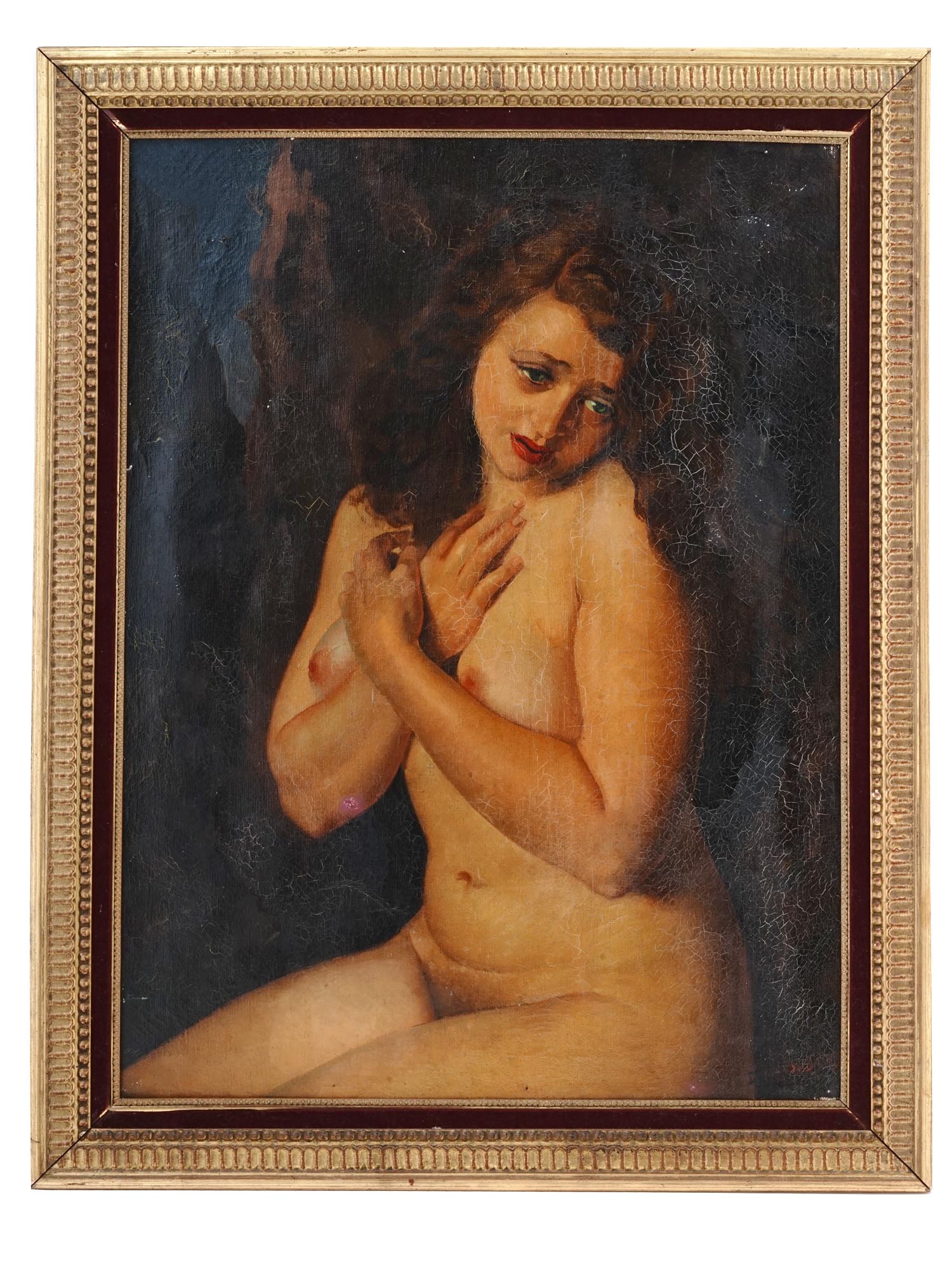 FRENCH FEMALE NUDE OIL PAINTING BY JEAN DESPUJOLS PIC-0