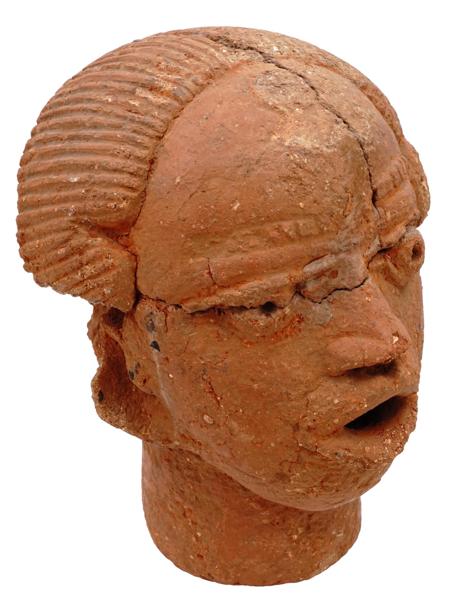 ANCIENT AFRICAN NOK TERRACOTTA HEAD SCULPTURE PIC-0