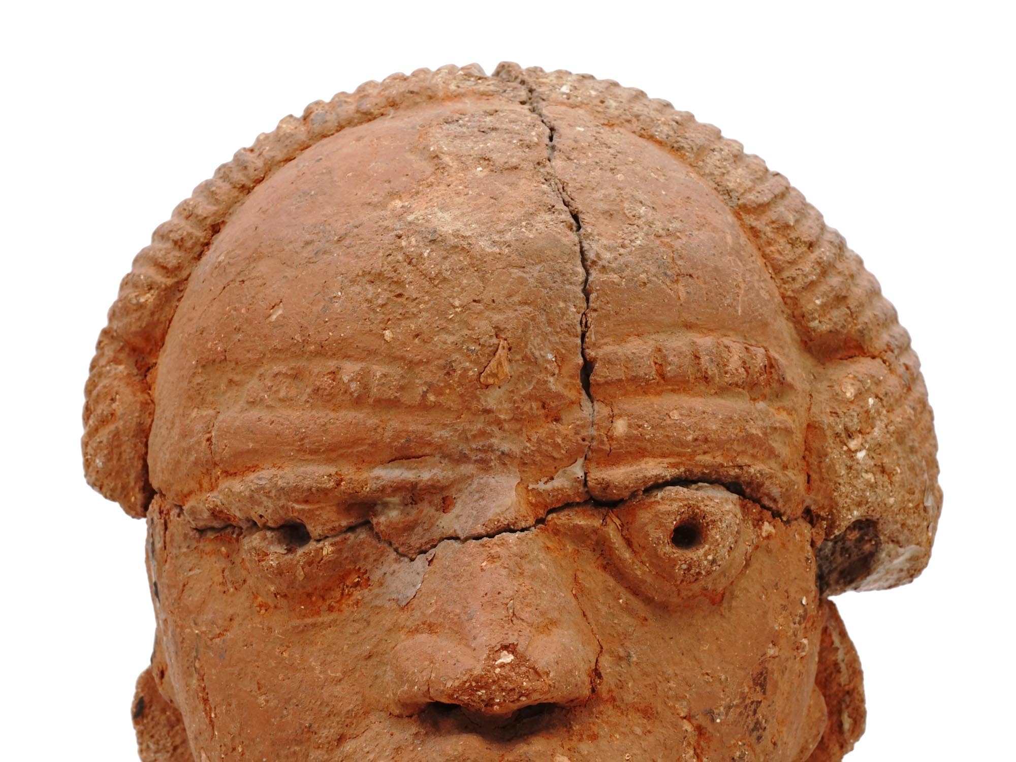 ANCIENT AFRICAN NOK TERRACOTTA HEAD SCULPTURE PIC-7