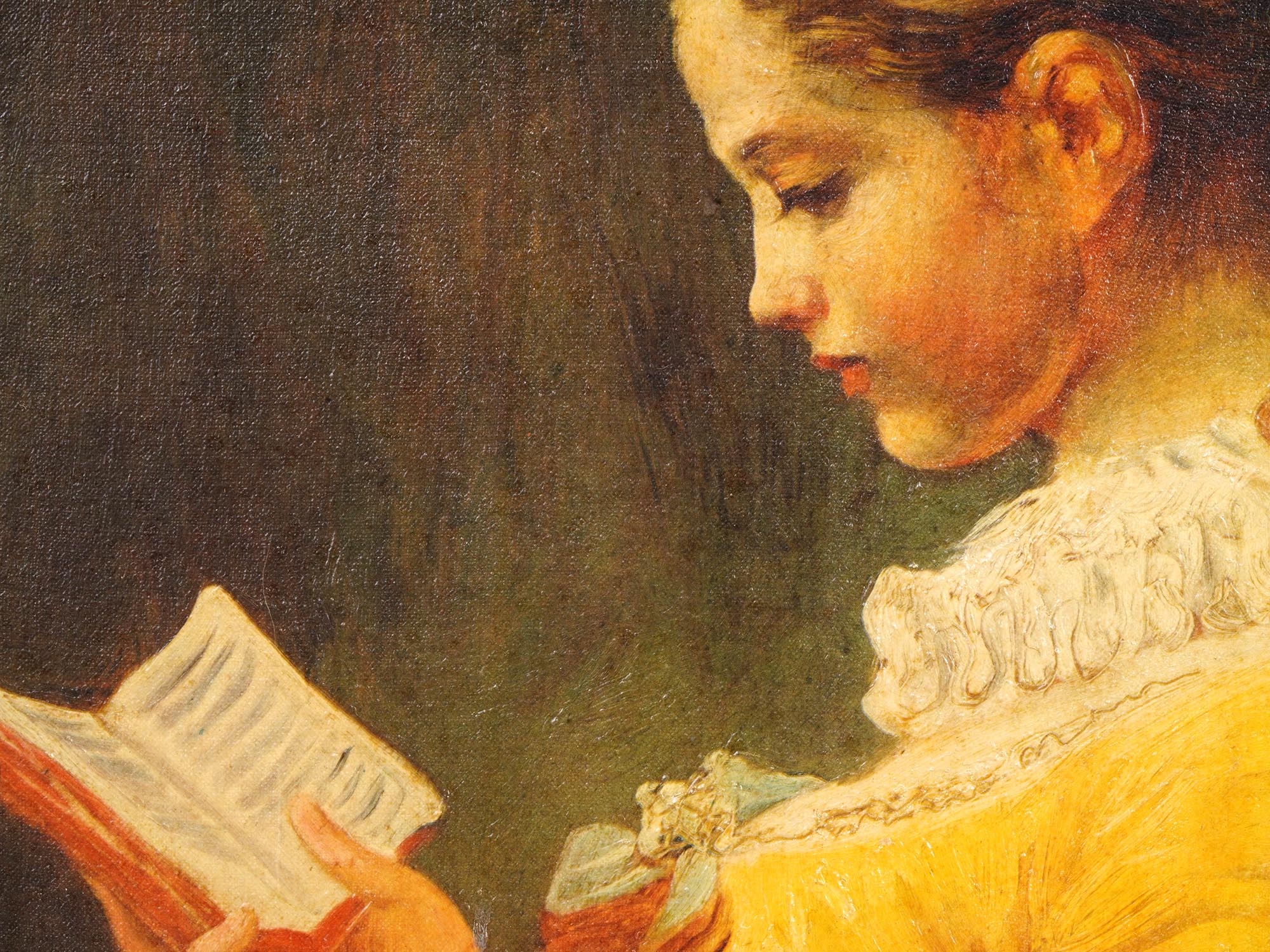 YOUNG GIRL READING OIL PAINTING AFTER FRAGONARD PIC-2