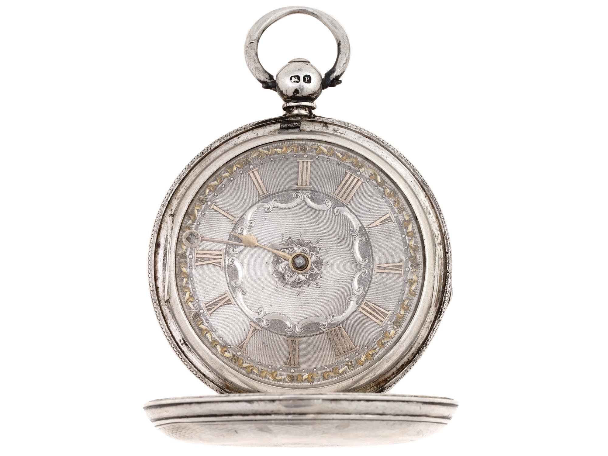 ANTIQUE ENGLISH SILVER POCKET WATCH PIC-0