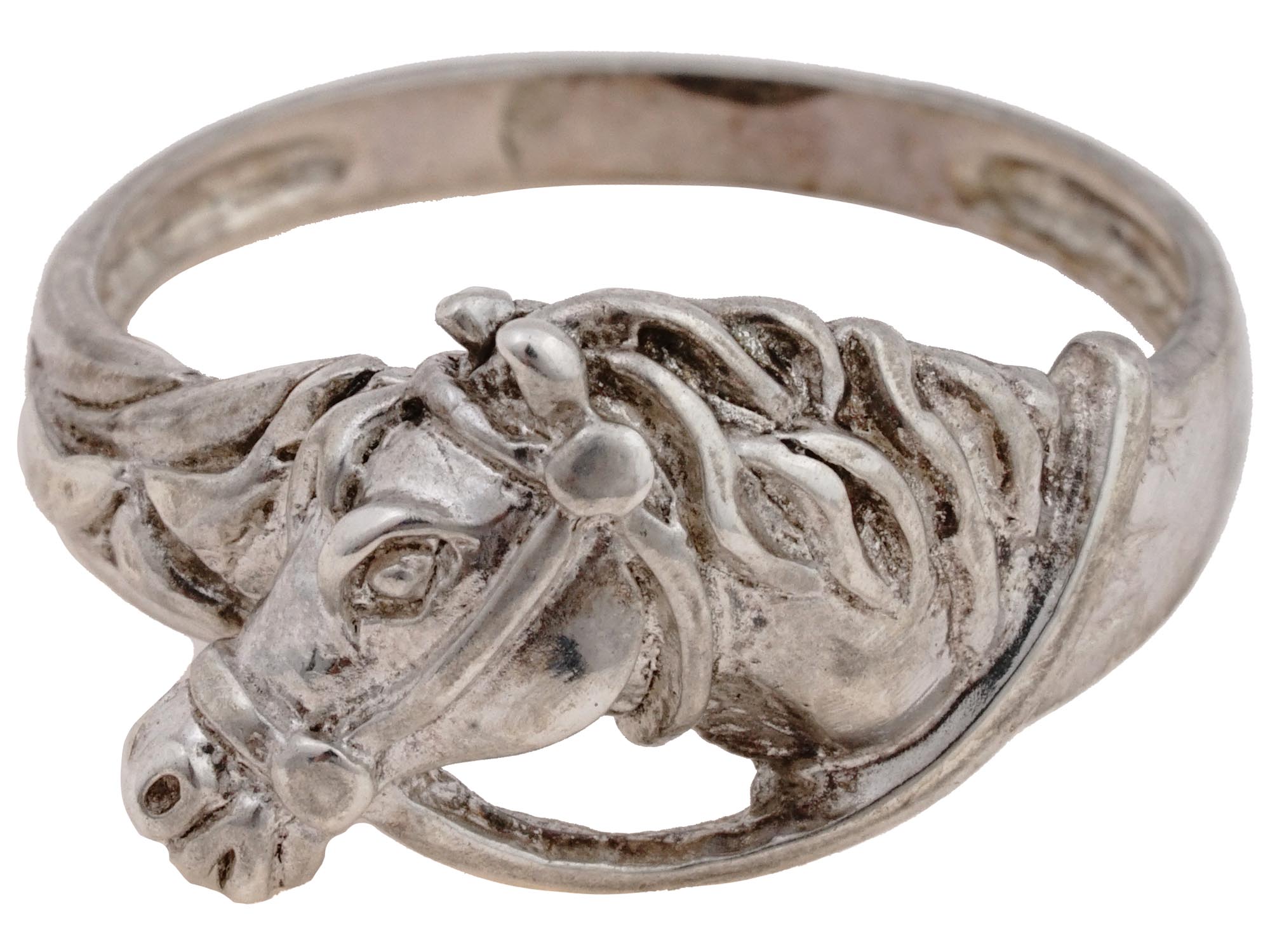 FIGURAL HORSE HEAD DESIGN STERLING SILVER RING PIC-0