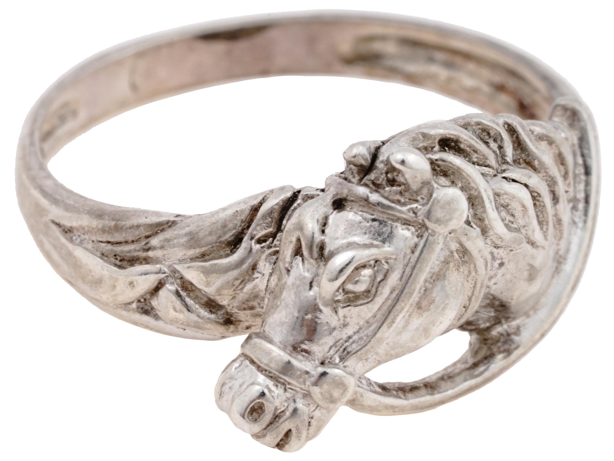 FIGURAL HORSE HEAD DESIGN STERLING SILVER RING PIC-1