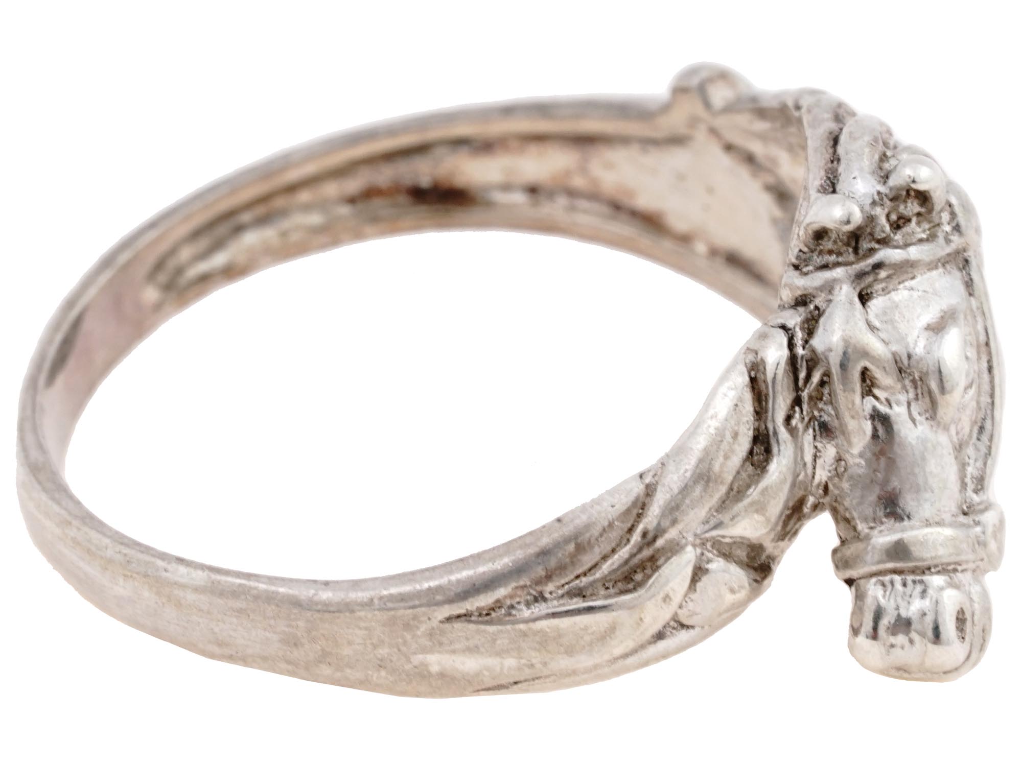 FIGURAL HORSE HEAD DESIGN STERLING SILVER RING PIC-3