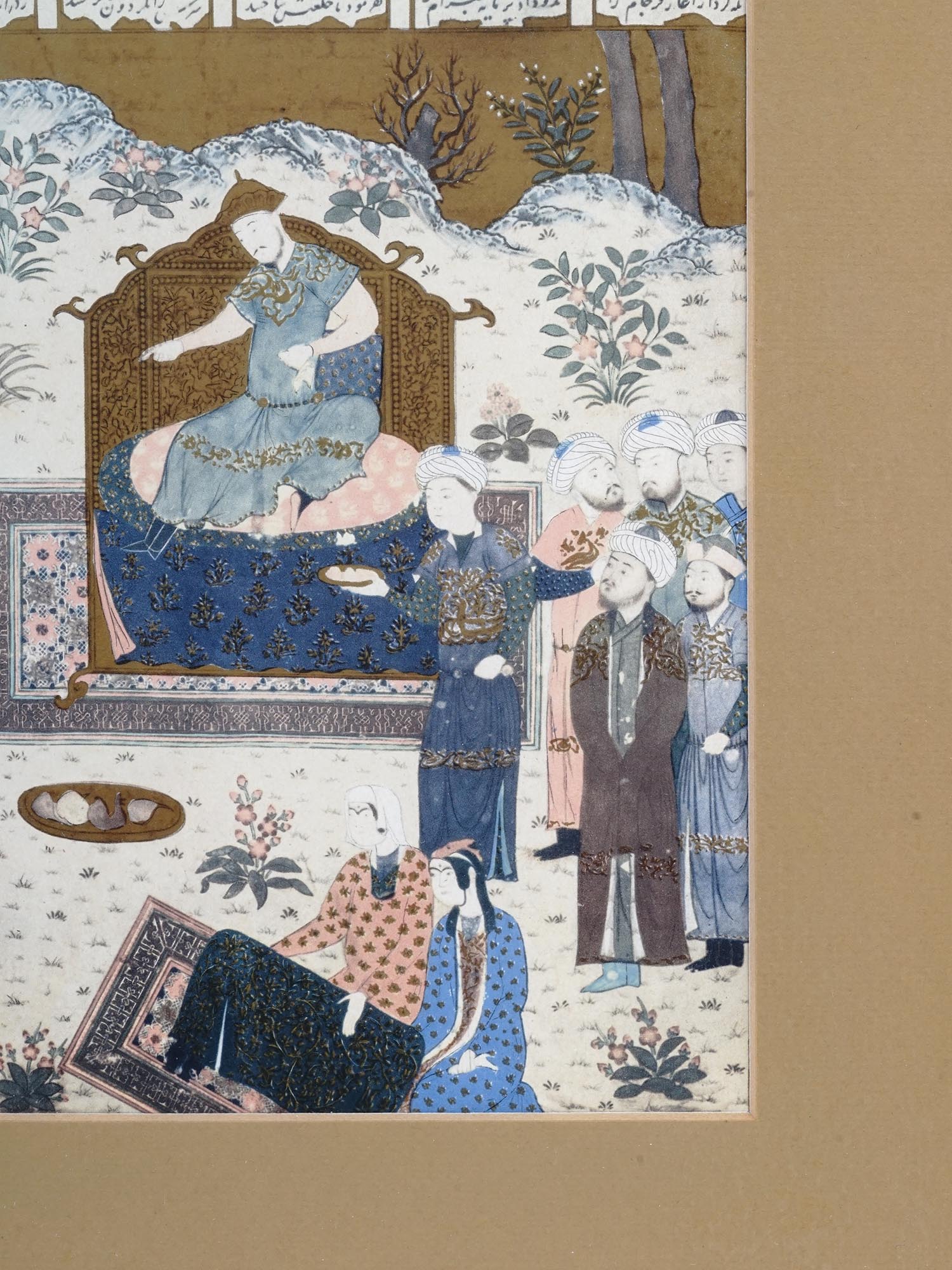 PERSIAN MINIATURE COURT SCENE FROM THE SHAHNAMEH PIC-2