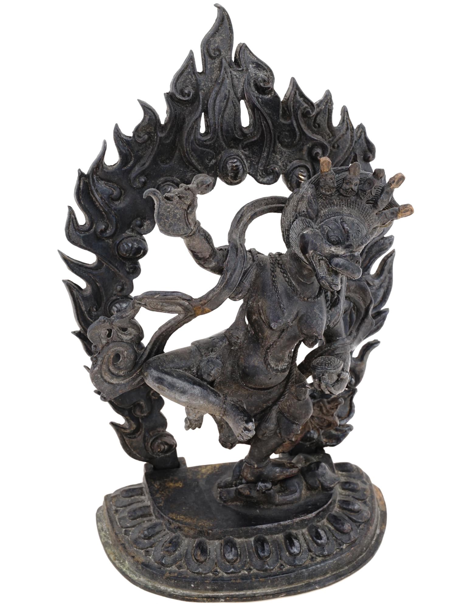 ANTIQUE SINO TIBETAN BRONZE STATUE OF YAMANTAKA PIC-0