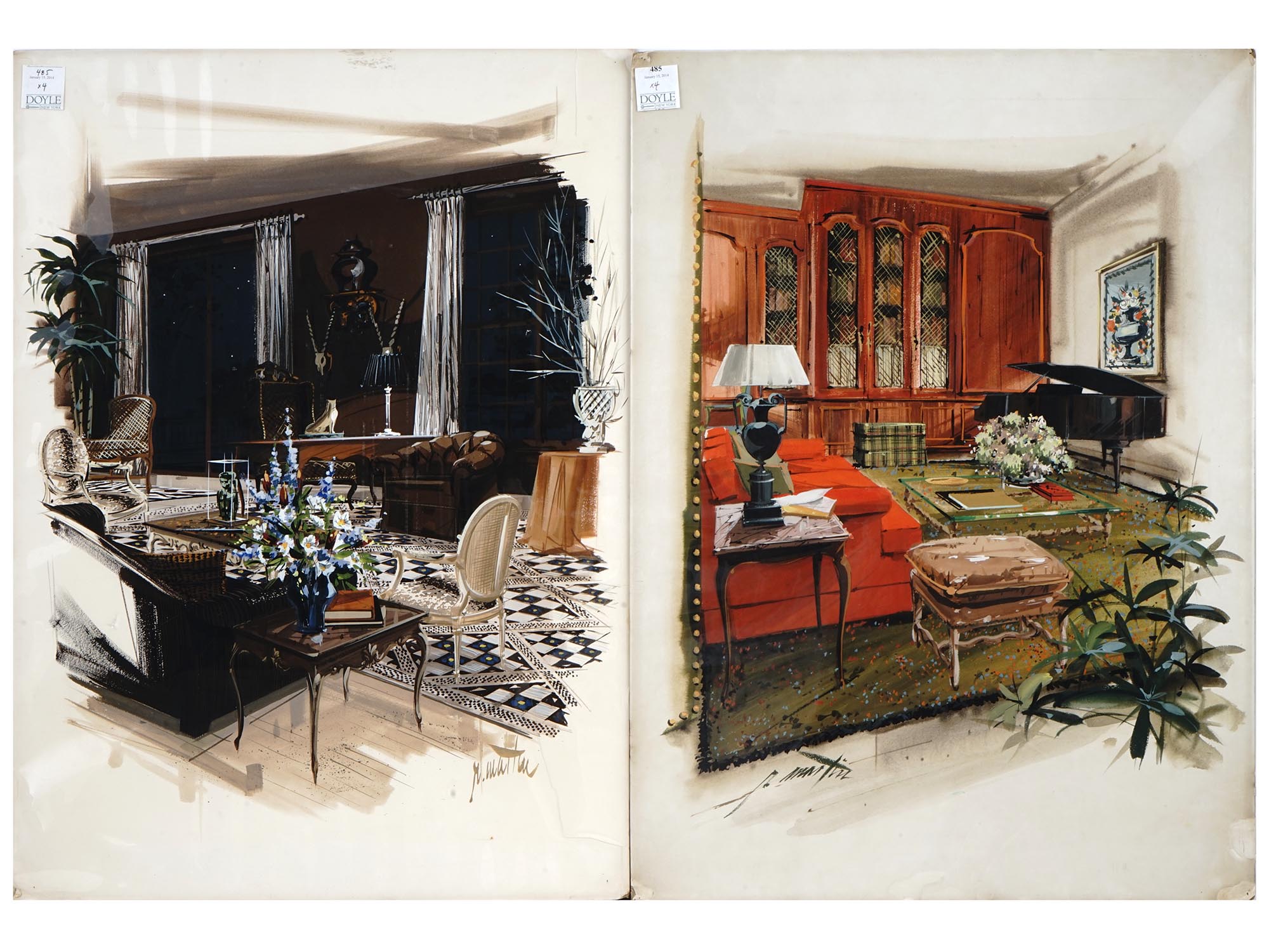 MID CENTURY ILLUSTRATION PAINTING BY ROBERT MARTIN PIC-2