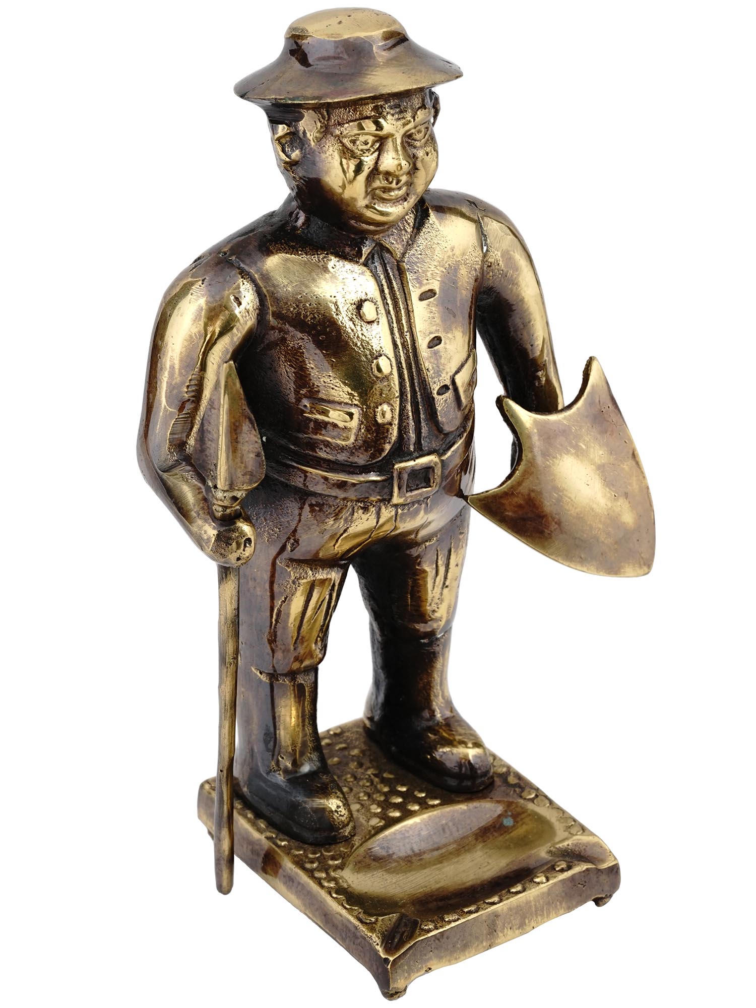 MODERN SOLID BRASS PAPERWEIGHT FIGURINE OF MAN PIC-0