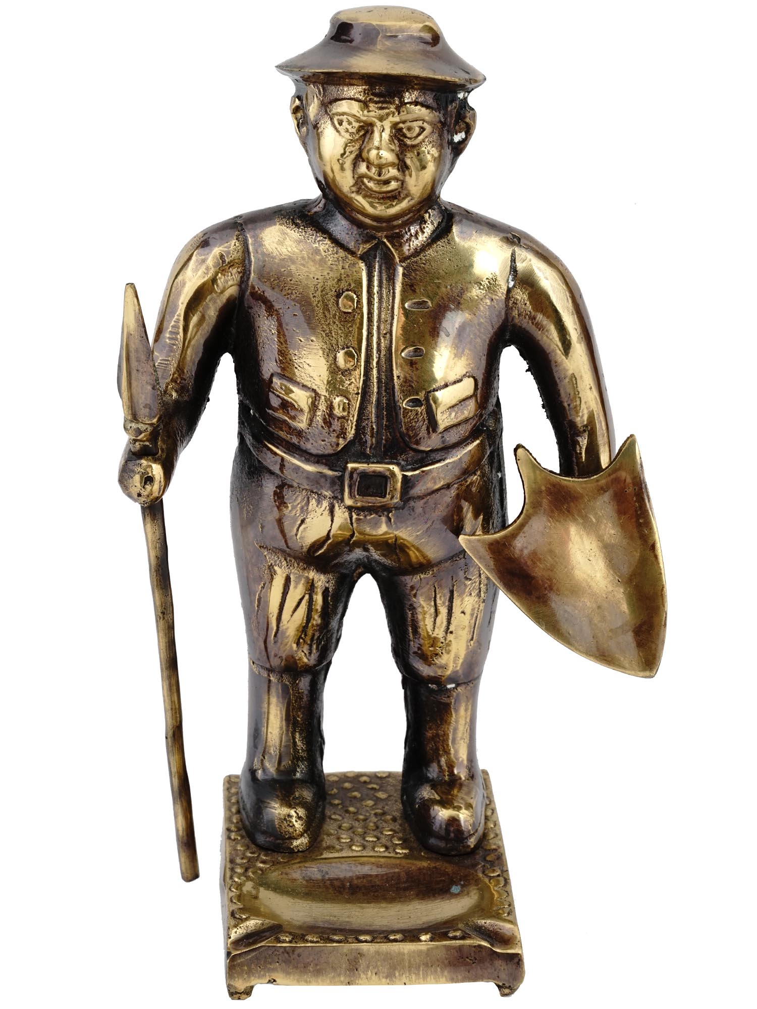 MODERN SOLID BRASS PAPERWEIGHT FIGURINE OF MAN PIC-1