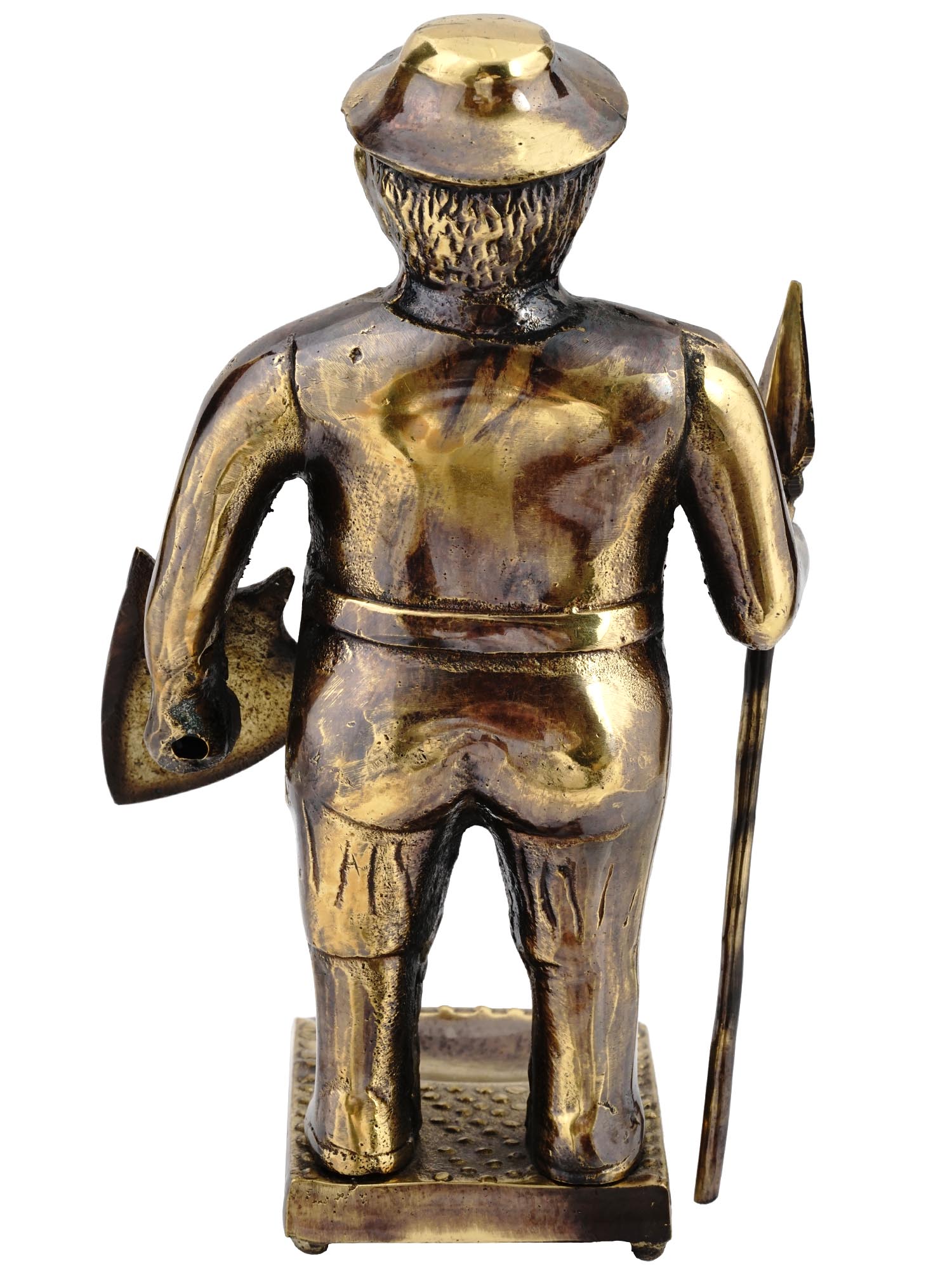 MODERN SOLID BRASS PAPERWEIGHT FIGURINE OF MAN PIC-3