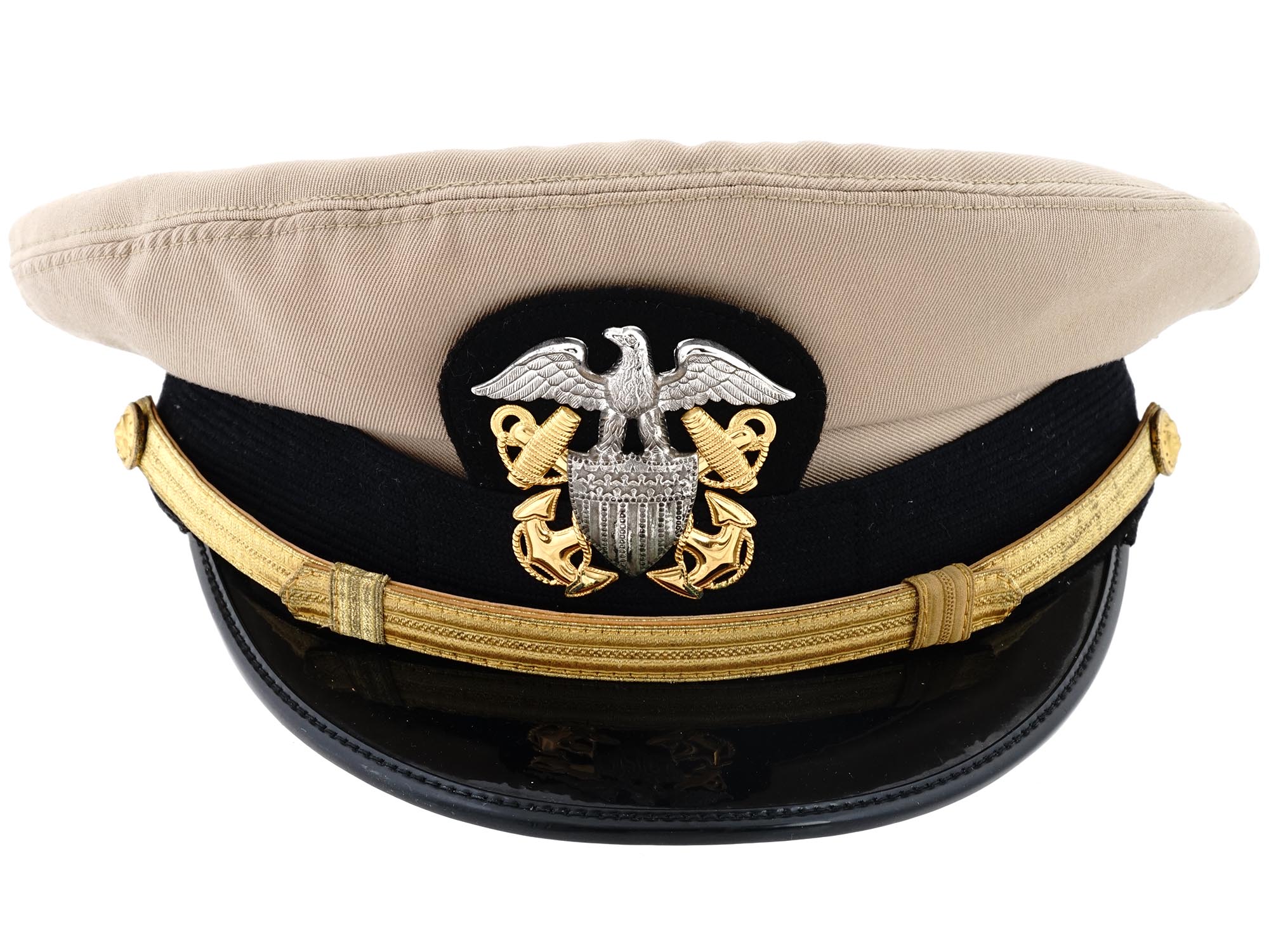 WWII AMERICAN ARMY MILITARY NAVAL CAP BY BANCROFT PIC-1