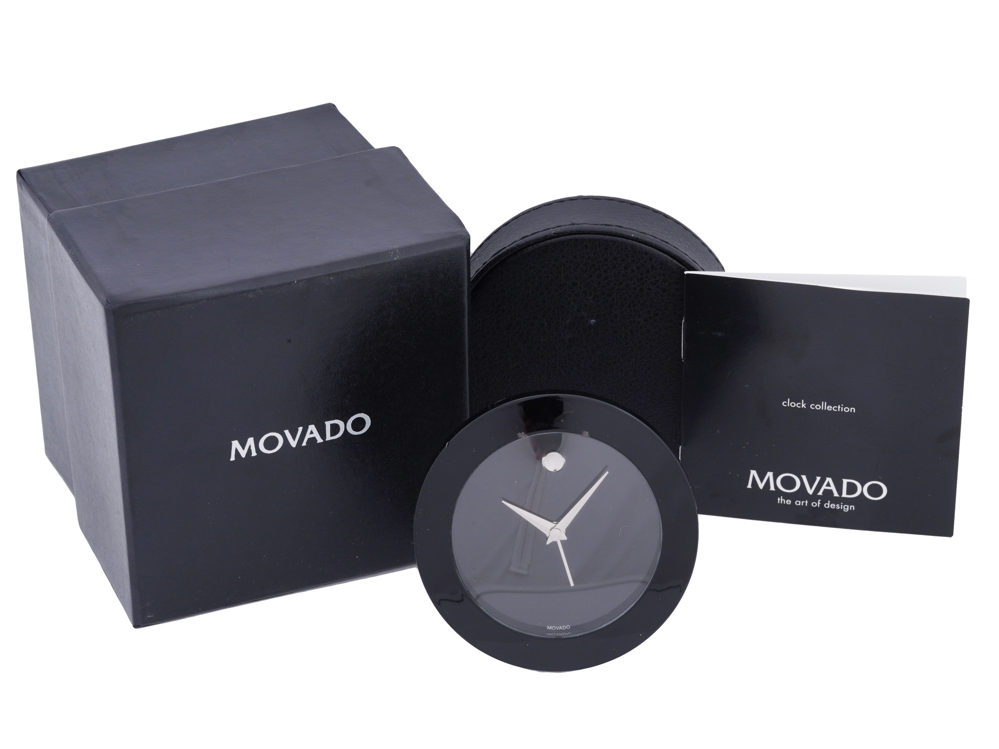 MOVADO TRAVEL ALARM CLOCK WITH ORIGINAL CASE PIC-1
