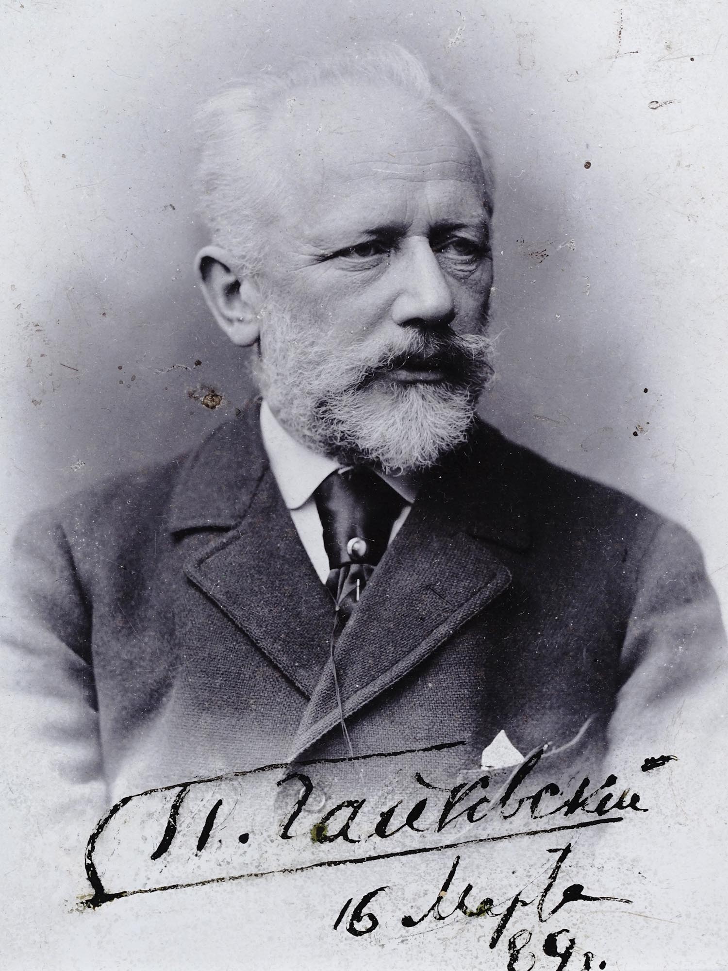 RUSSIAN PHOTO OF PYOTR TCHAIKOVSKY WITH AUTOGRAPH PIC-1