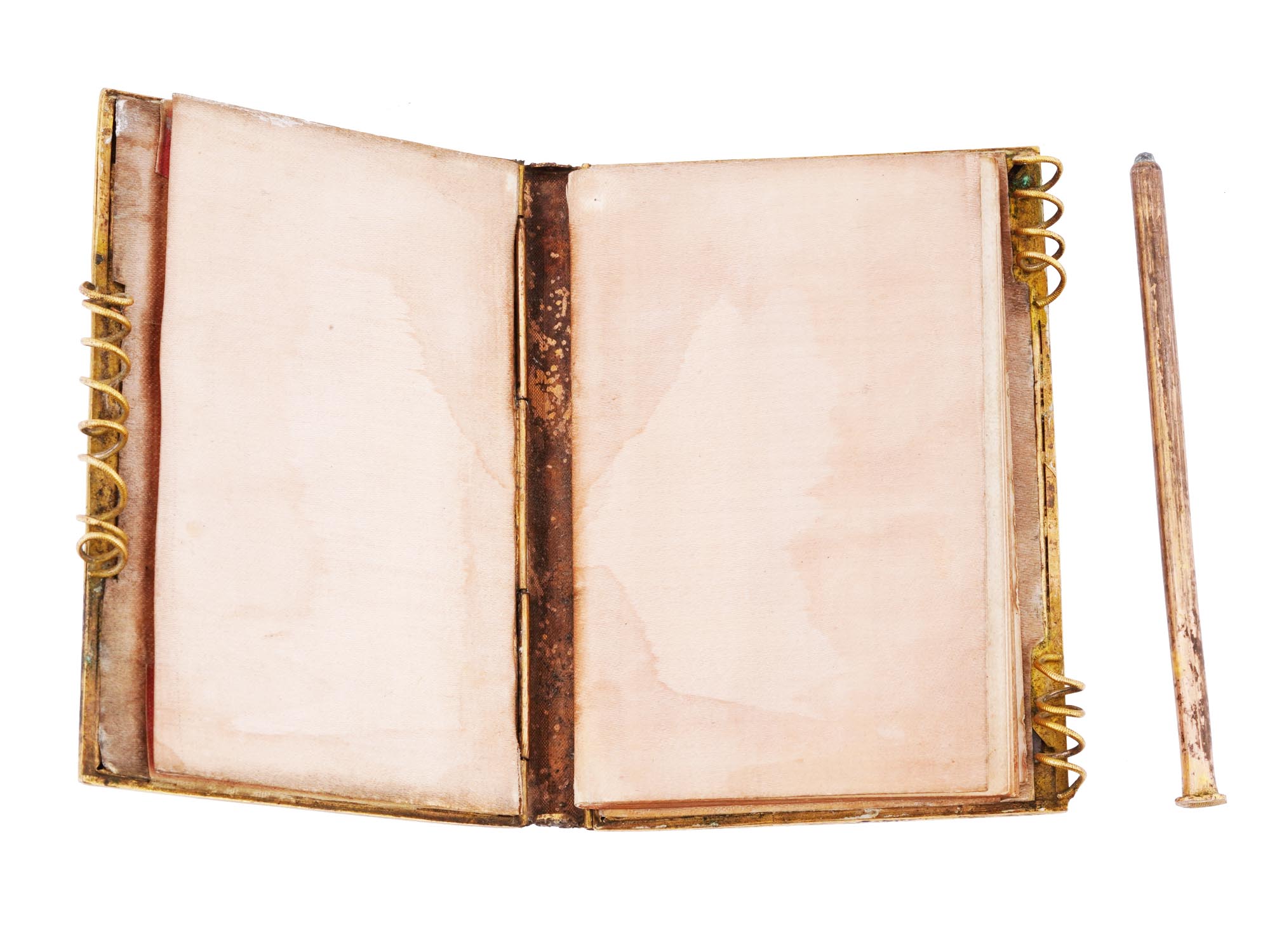 ANTIQUE GILT BRONZE AND MOTHER OF PEARL NOTEBOOK PIC-3