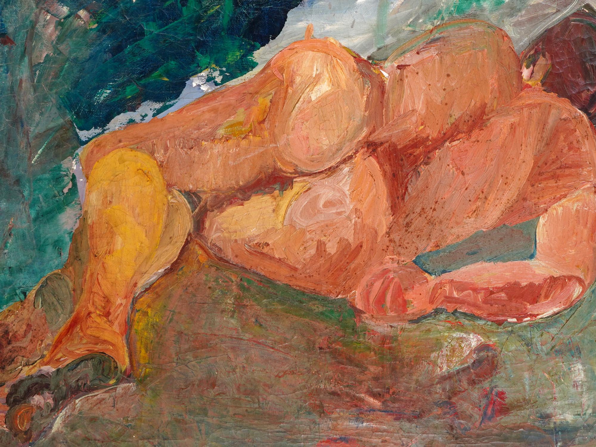 RUSSIAN DOUBLE SIDED NUDE PAINTING BY ABRAHAM MANIEVICH PIC-1