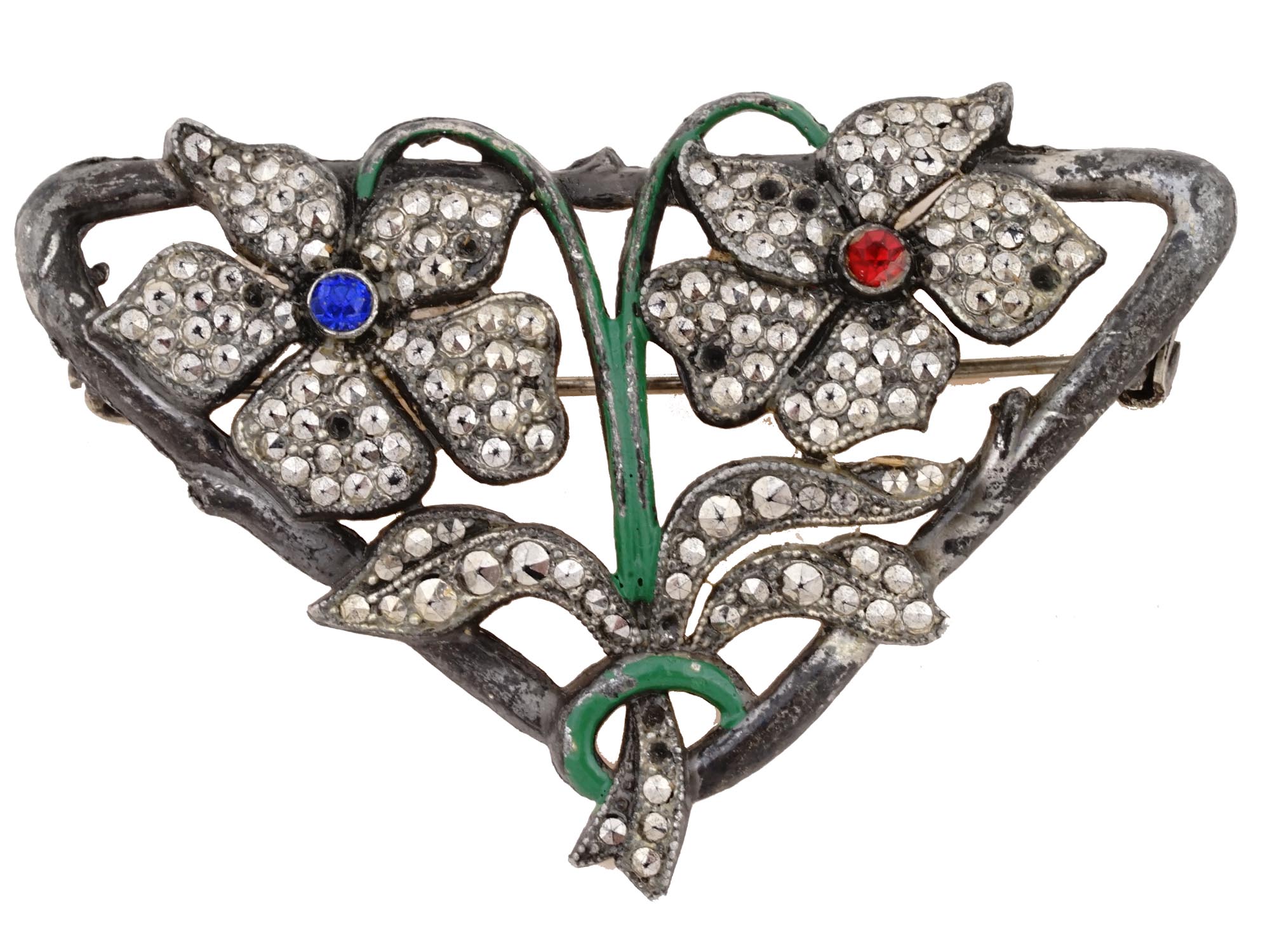 ART DECO AMERICAN STERLING SILVER JEWELRY BROOCH PIC-1